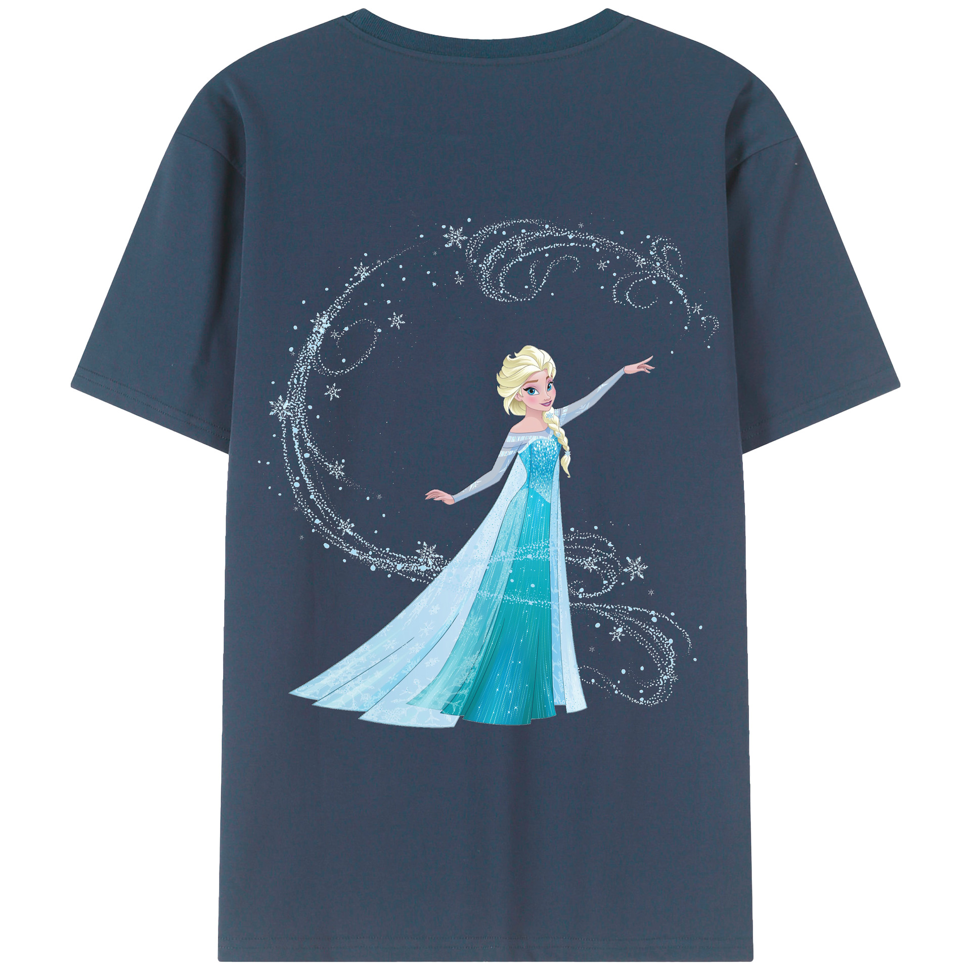 （画像用） アナと雪の女王 アンナ エルサ Frozen Anna Elsa 綿100％ メンズ半袖Tシャツ（バックプリント） 通気性