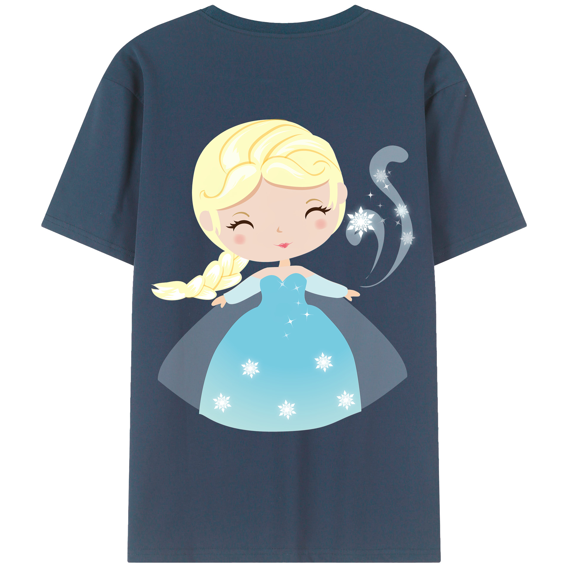 （画像用） アナと雪の女王 アンナ エルサ Frozen Anna Elsa 綿100％ メンズ半袖Tシャツ（バックプリント） 通気性