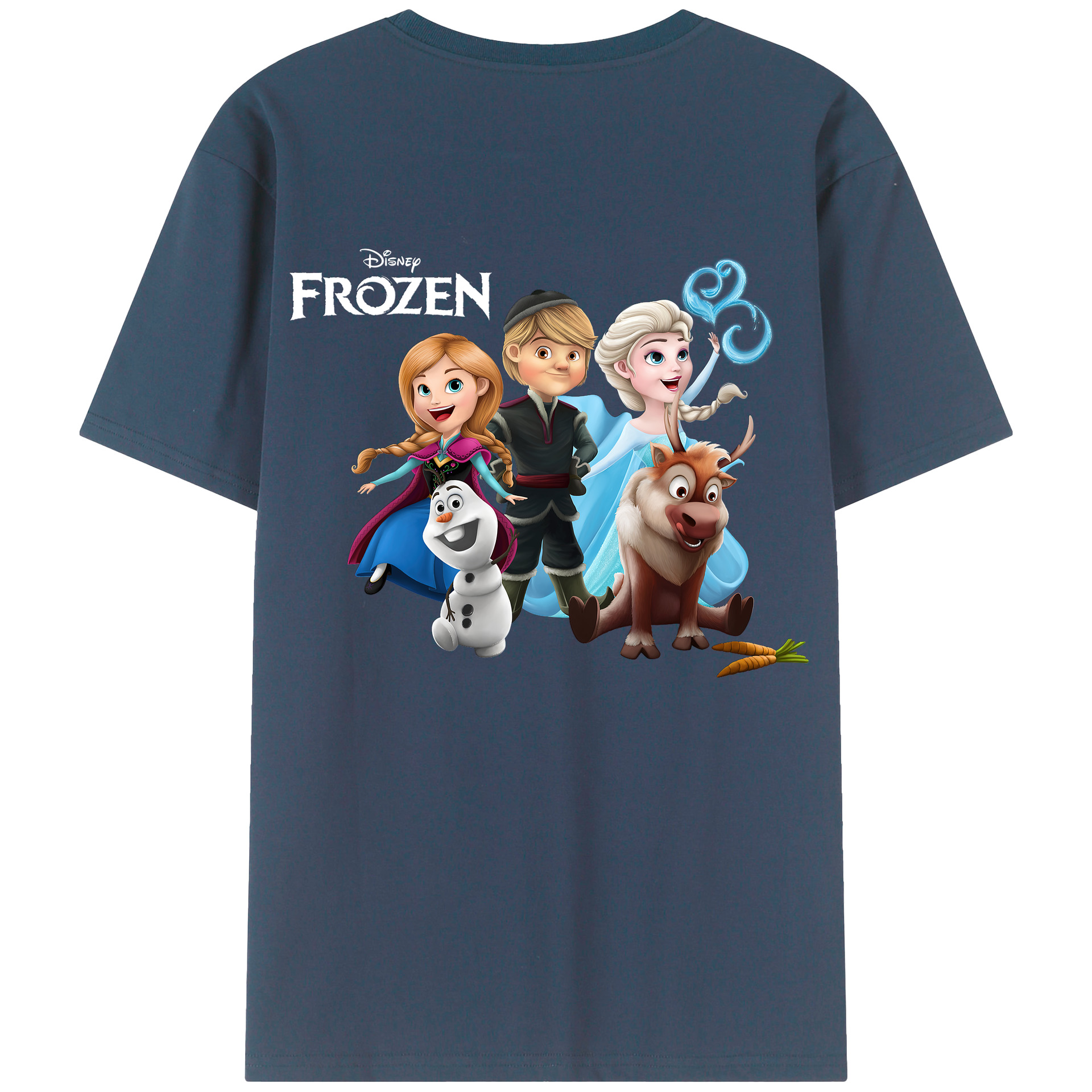 （画像用） アナと雪の女王 アンナ エルサ Frozen Anna Elsa 綿100％ メンズ半袖Tシャツ（バックプリント） 通気性