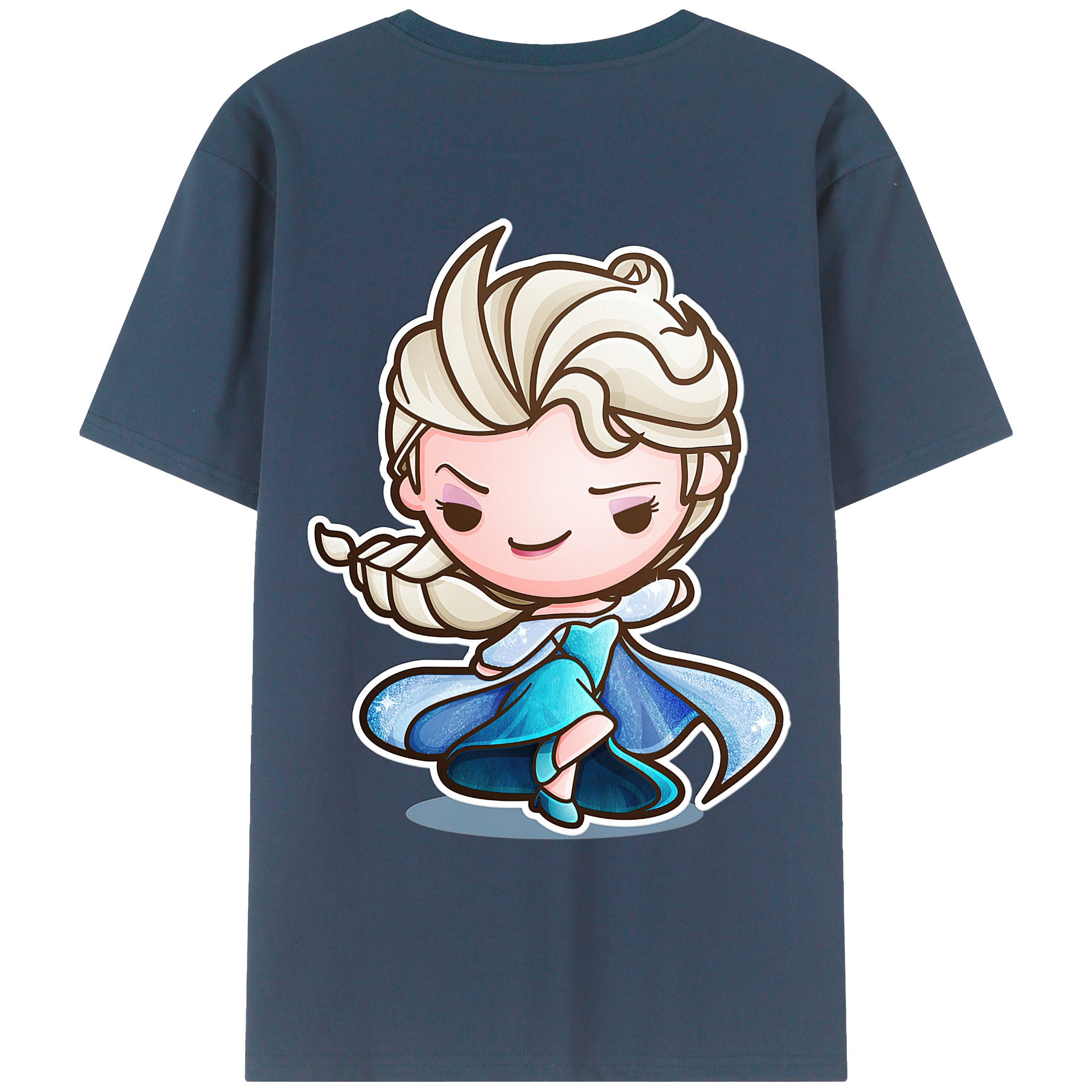 （画像用） アナと雪の女王 アンナ エルサ Frozen Anna Elsa 綿100％ メンズ半袖Tシャツ（バックプリント） 通気性