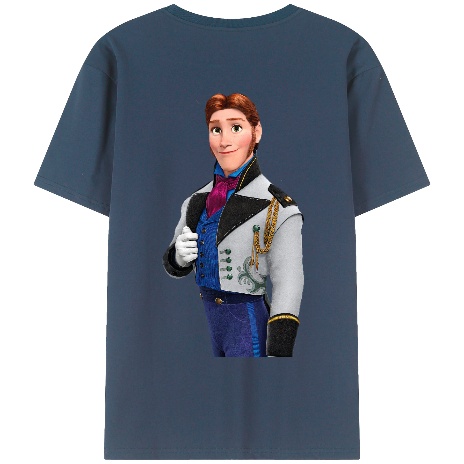 （画像用） アナと雪の女王 アンナ エルサ Frozen Anna Elsa 綿100％ メンズ半袖Tシャツ（バックプリント） 通気性