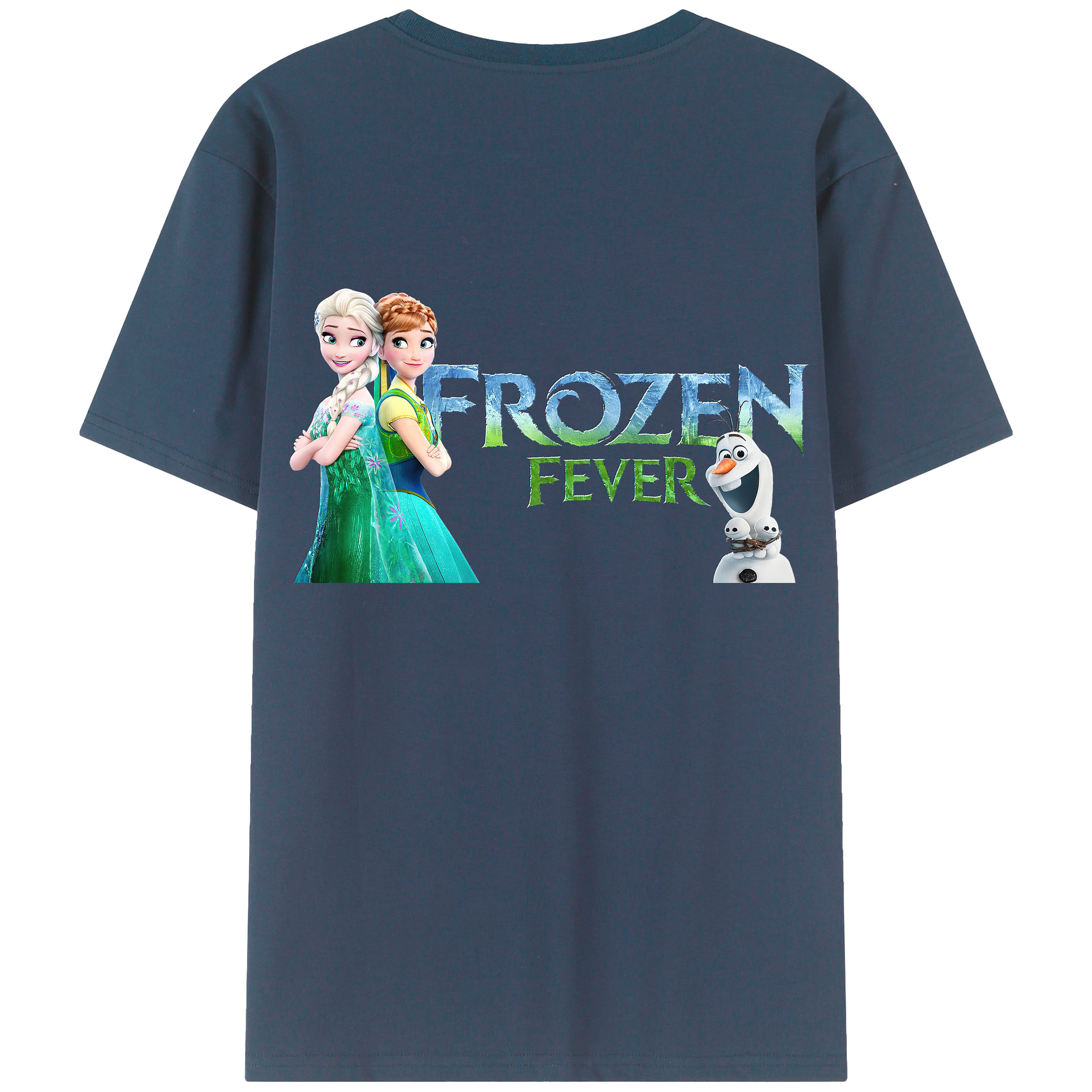 （画像用） アナと雪の女王 アンナ エルサ Frozen Anna Elsa 綿100％ メンズ半袖Tシャツ（バックプリント） 通気性