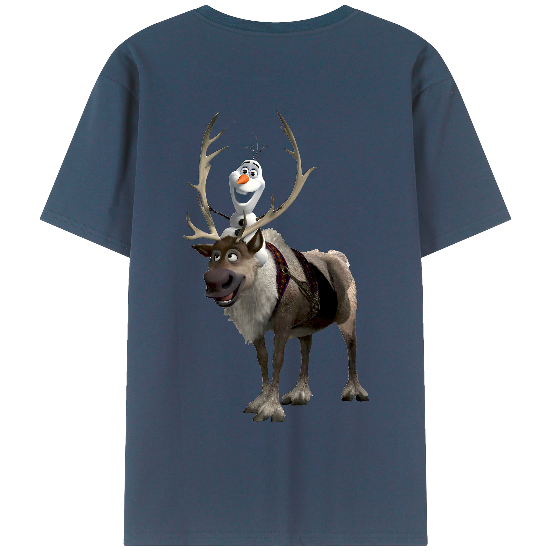 （画像用） アナと雪の女王 アンナ エルサ Frozen Anna Elsa 綿100％ メンズ半袖Tシャツ（バックプリント） 通気性