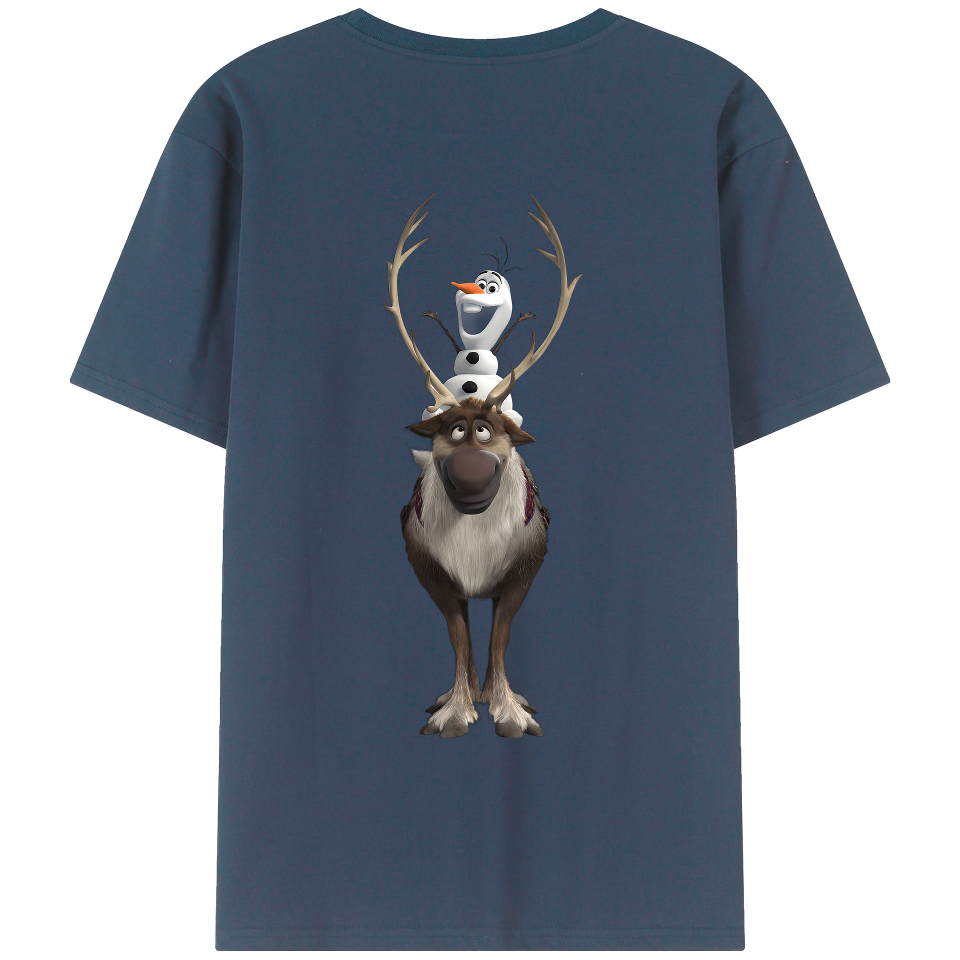 （画像用） アナと雪の女王 アンナ エルサ Frozen Anna Elsa 綿100％ メンズ半袖Tシャツ（バックプリント） 通気性