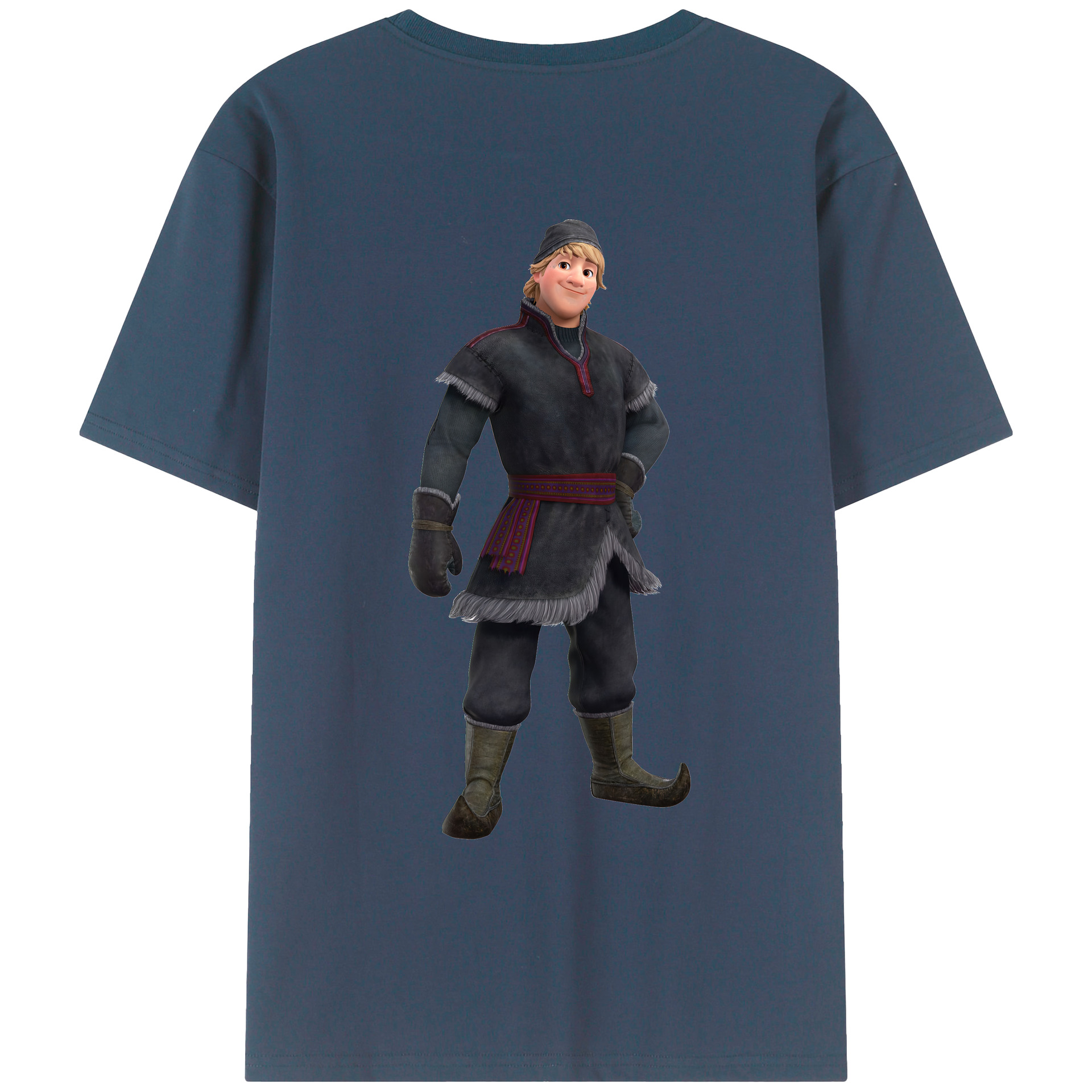 （画像用） アナと雪の女王 アンナ エルサ Frozen Anna Elsa 綿100％ メンズ半袖Tシャツ（バックプリント） 通気性
