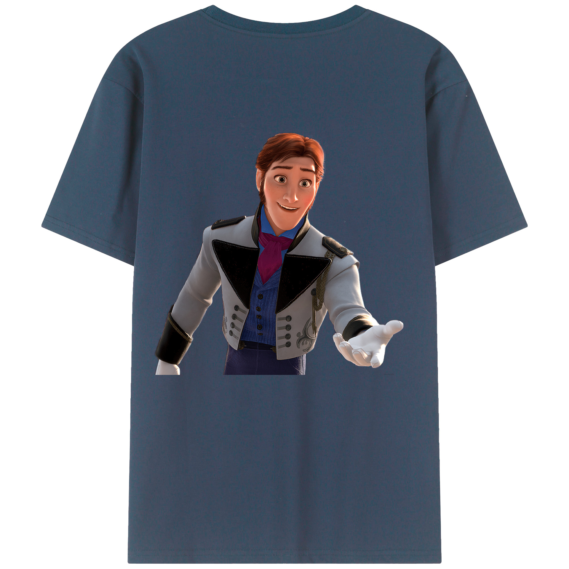（画像用） アナと雪の女王 アンナ エルサ Frozen Anna Elsa 綿100％ メンズ半袖Tシャツ（バックプリント） 通気性