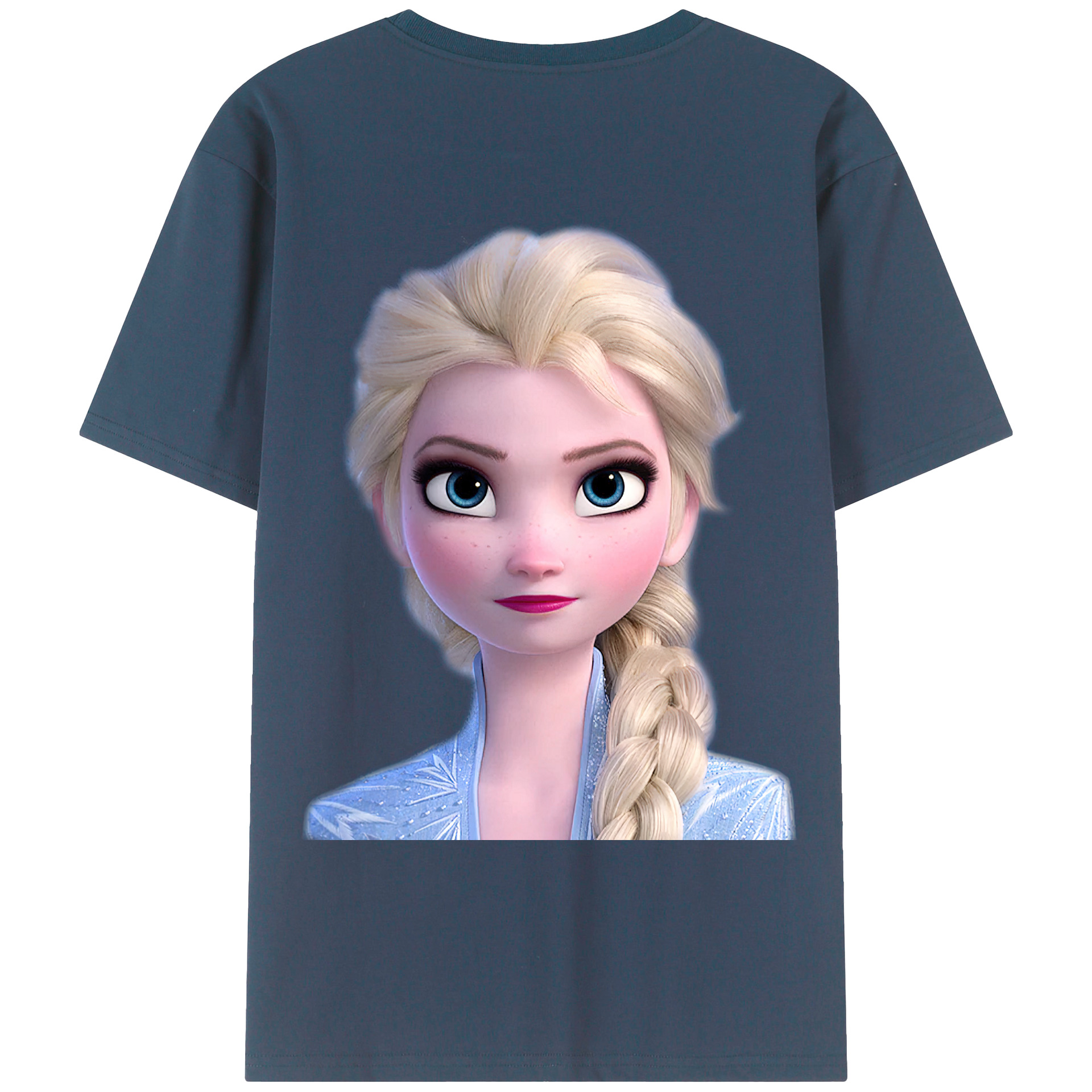 （画像用） アナと雪の女王 アンナ エルサ Frozen Anna Elsa 綿100％ メンズ半袖Tシャツ（バックプリント） 通気性