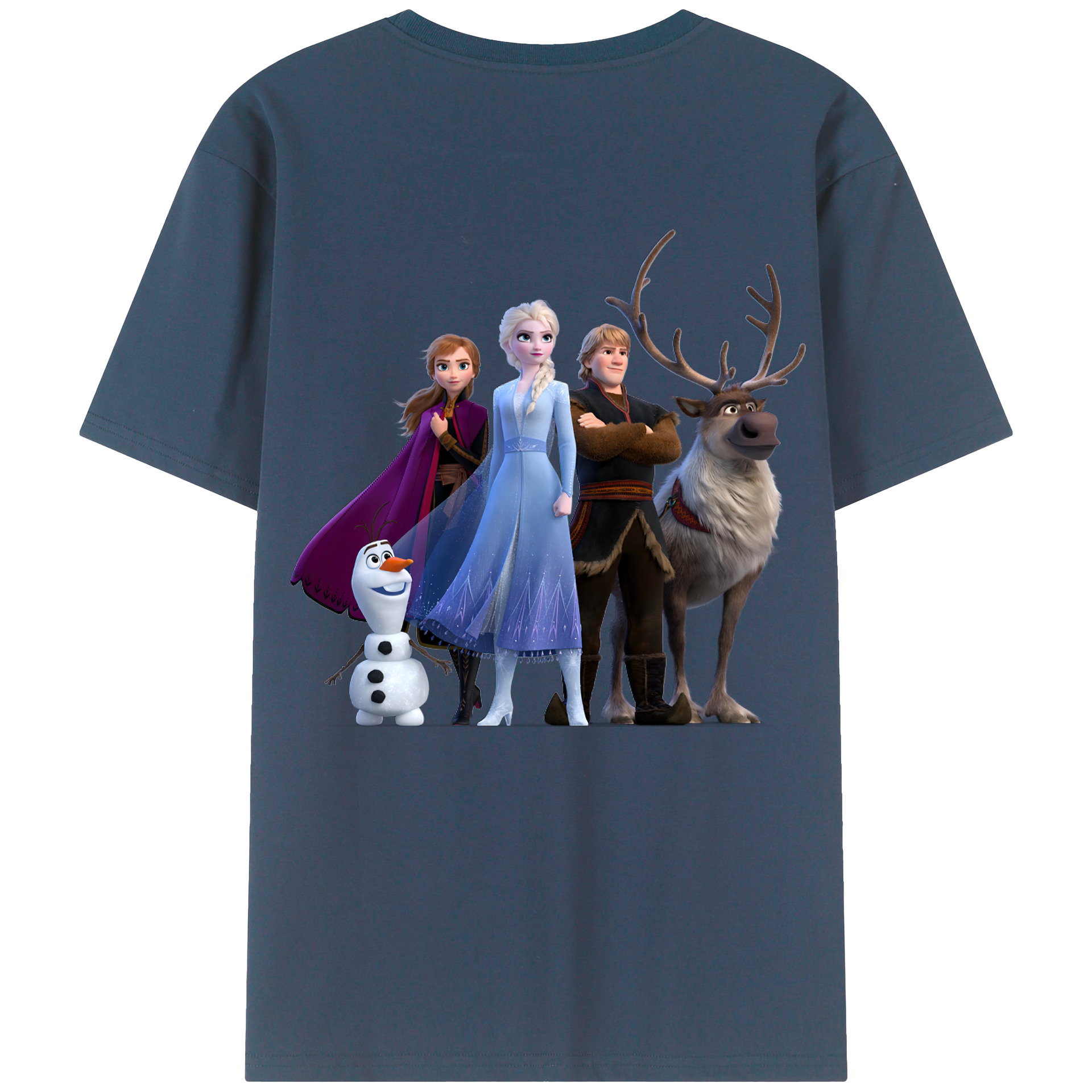（画像用） アナと雪の女王 アンナ エルサ Frozen Anna Elsa 綿100％ メンズ半袖Tシャツ（バックプリント） 通気性