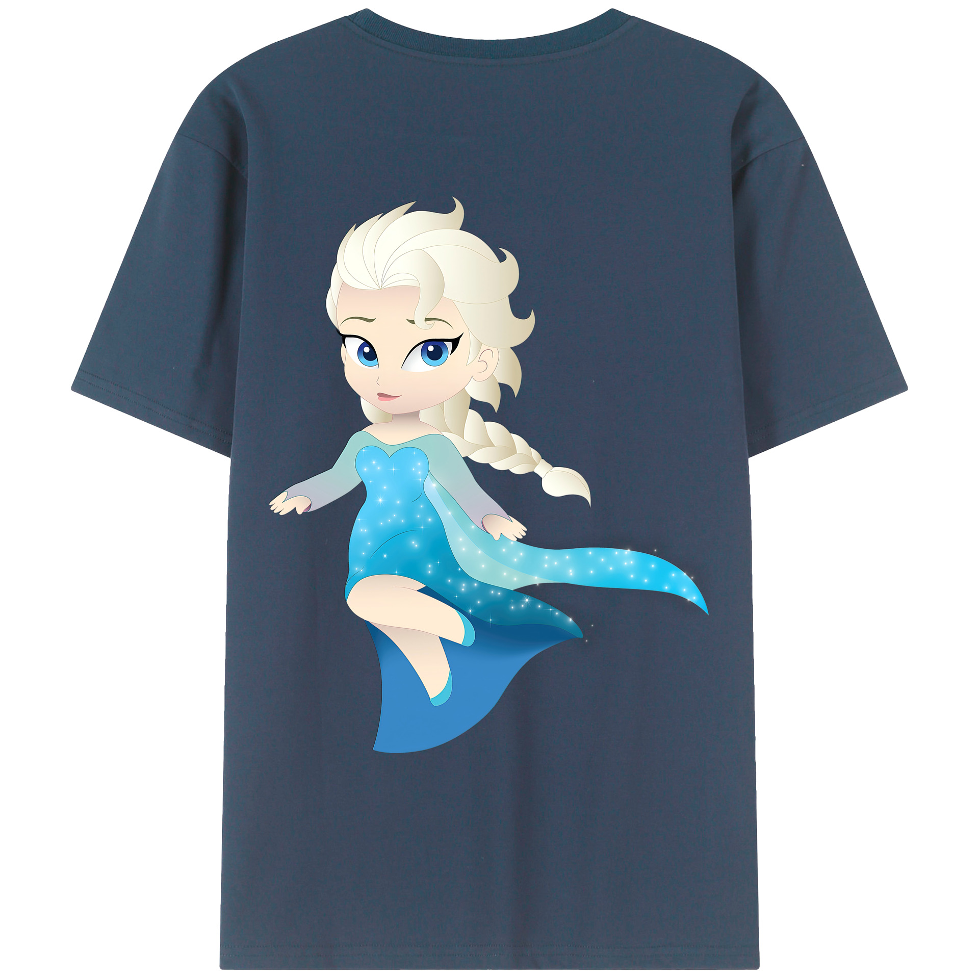 （画像用） アナと雪の女王 アンナ エルサ Frozen Anna Elsa 綿100％ メンズ半袖Tシャツ（バックプリント） 通気性