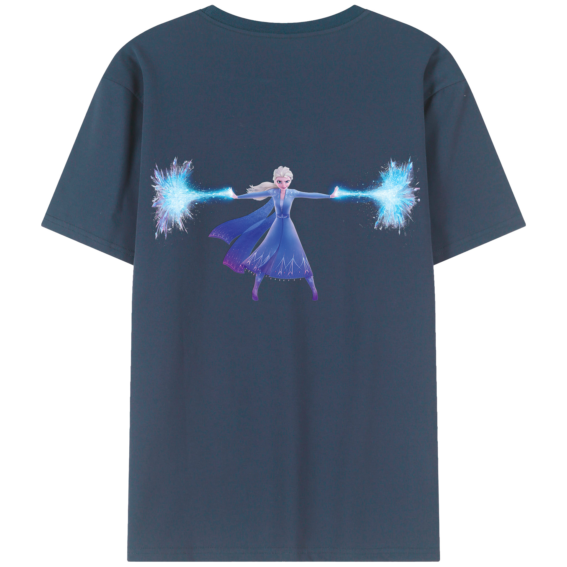 （画像用） アナと雪の女王 アンナ エルサ Frozen Anna Elsa 綿100％ メンズ半袖Tシャツ（バックプリント） 通気性