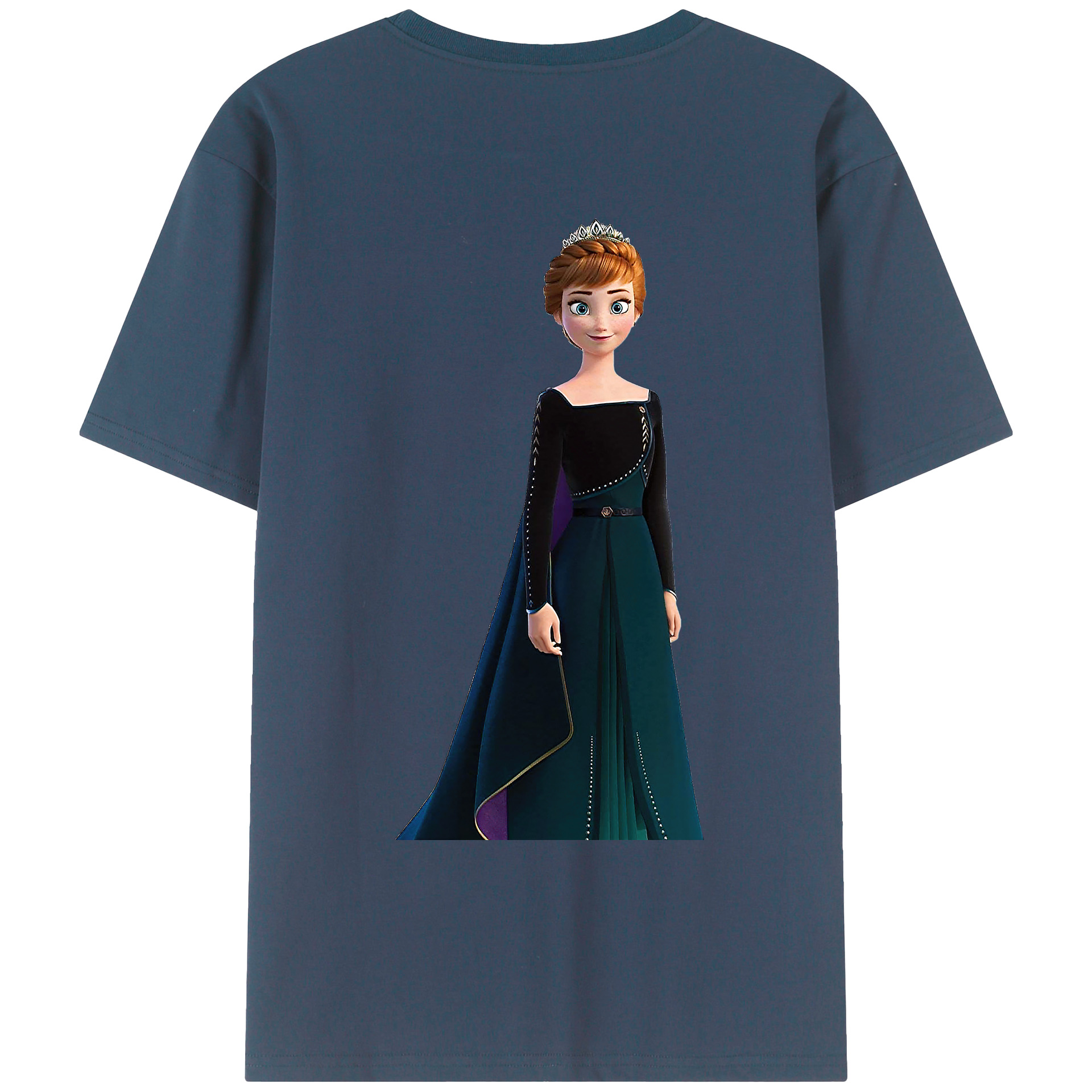 （画像用） アナと雪の女王 アンナ エルサ Frozen Anna Elsa 綿100％ メンズ半袖Tシャツ（バックプリント） 通気性