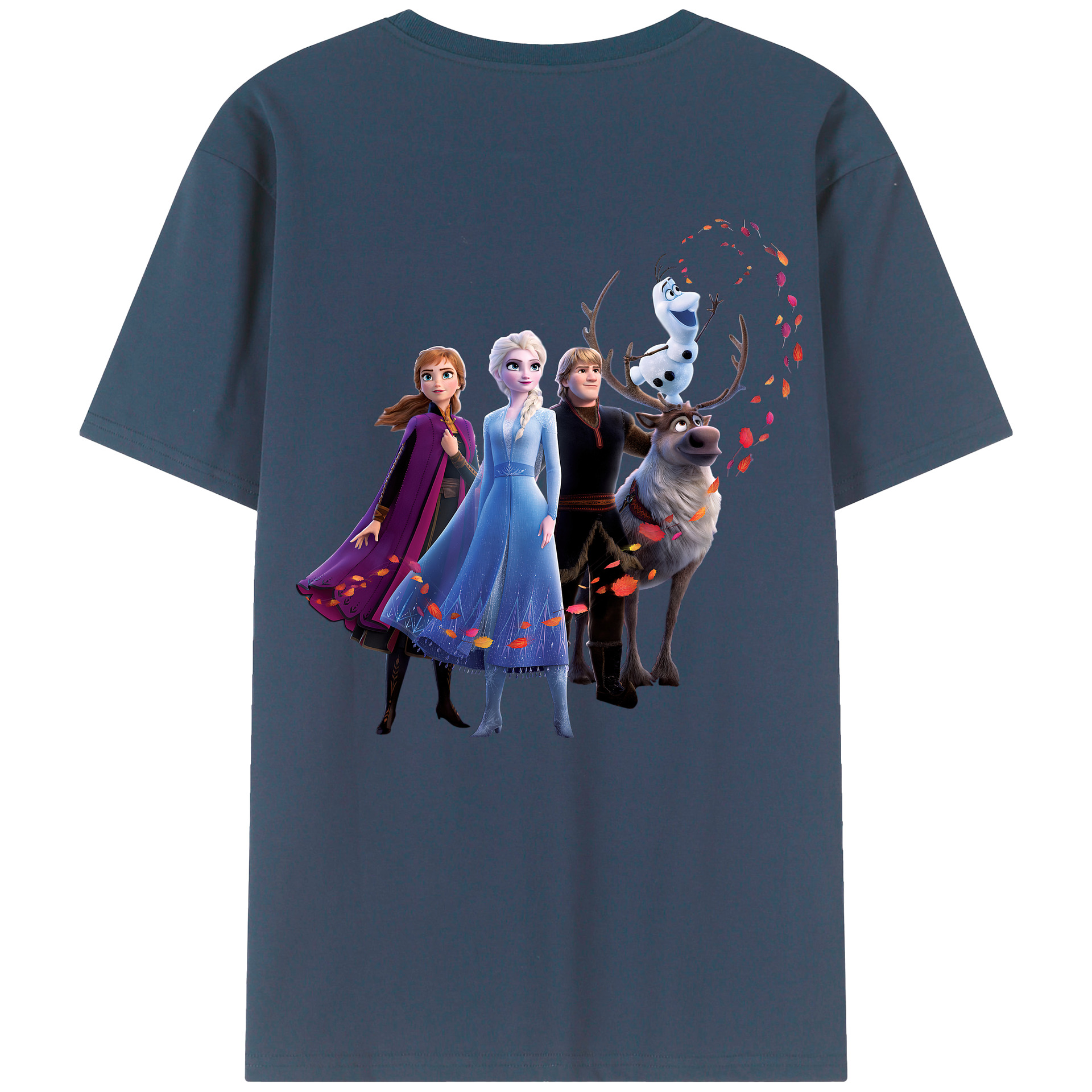 （画像用） アナと雪の女王 アンナ エルサ Frozen Anna Elsa 綿100％ メンズ半袖Tシャツ（バックプリント） 通気性