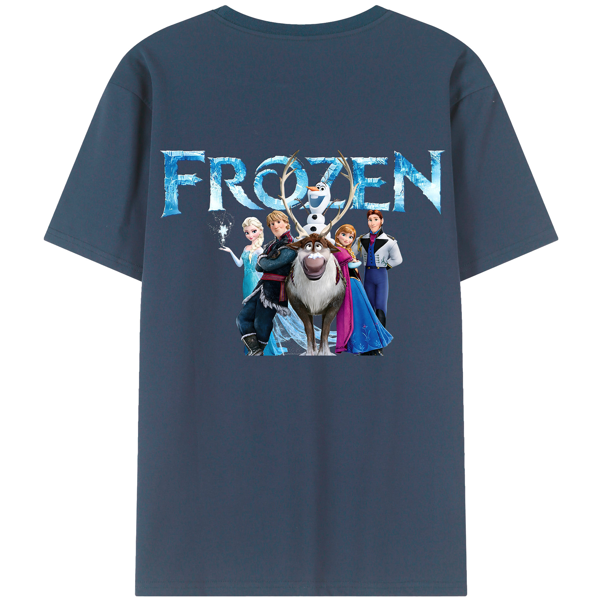 （画像用） アナと雪の女王 アンナ エルサ Frozen Anna Elsa 綿100％ メンズ半袖Tシャツ（バックプリント） 通気性