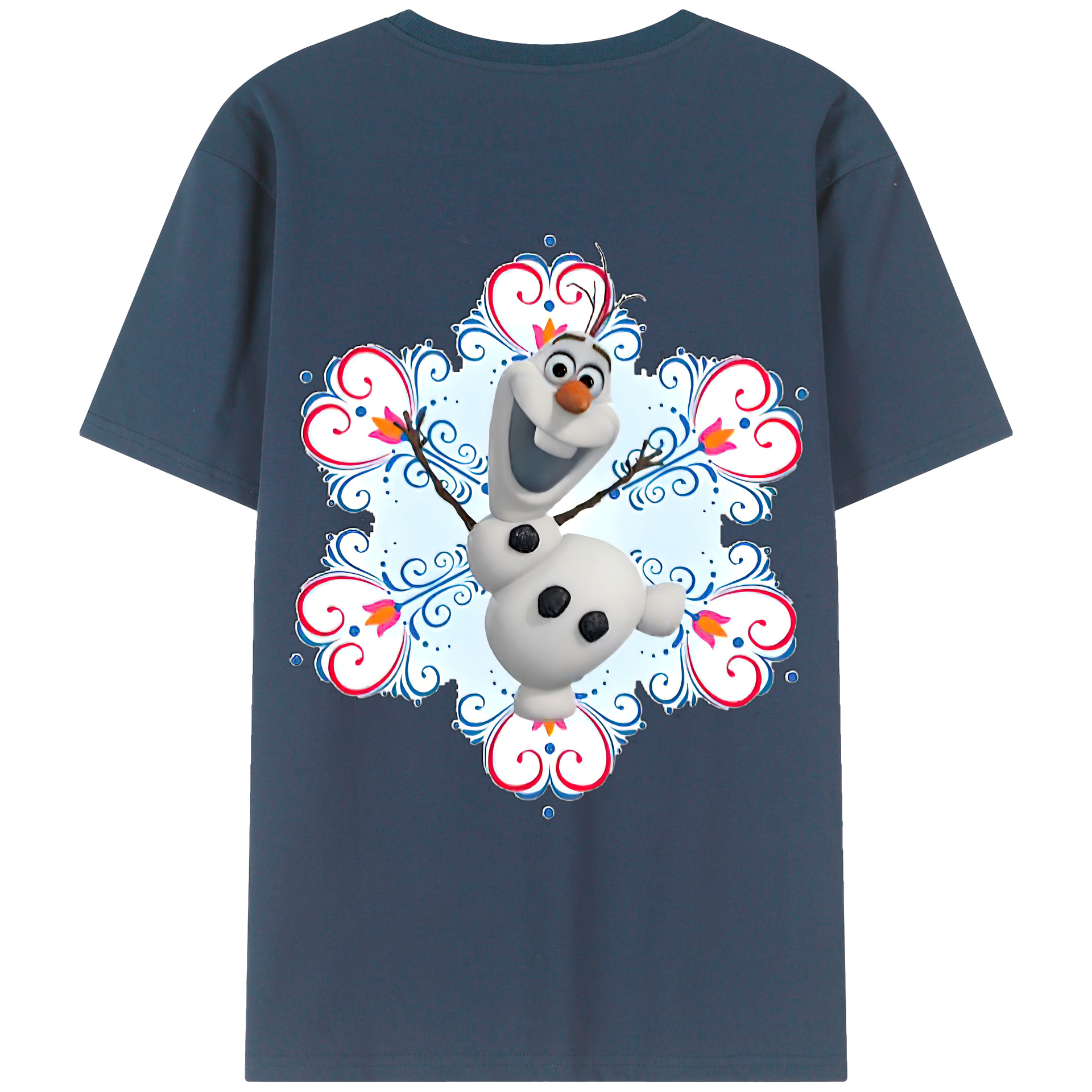 （画像用） アナと雪の女王 アンナ エルサ Frozen Anna Elsa 綿100％ メンズ半袖Tシャツ（バックプリント） 通気性