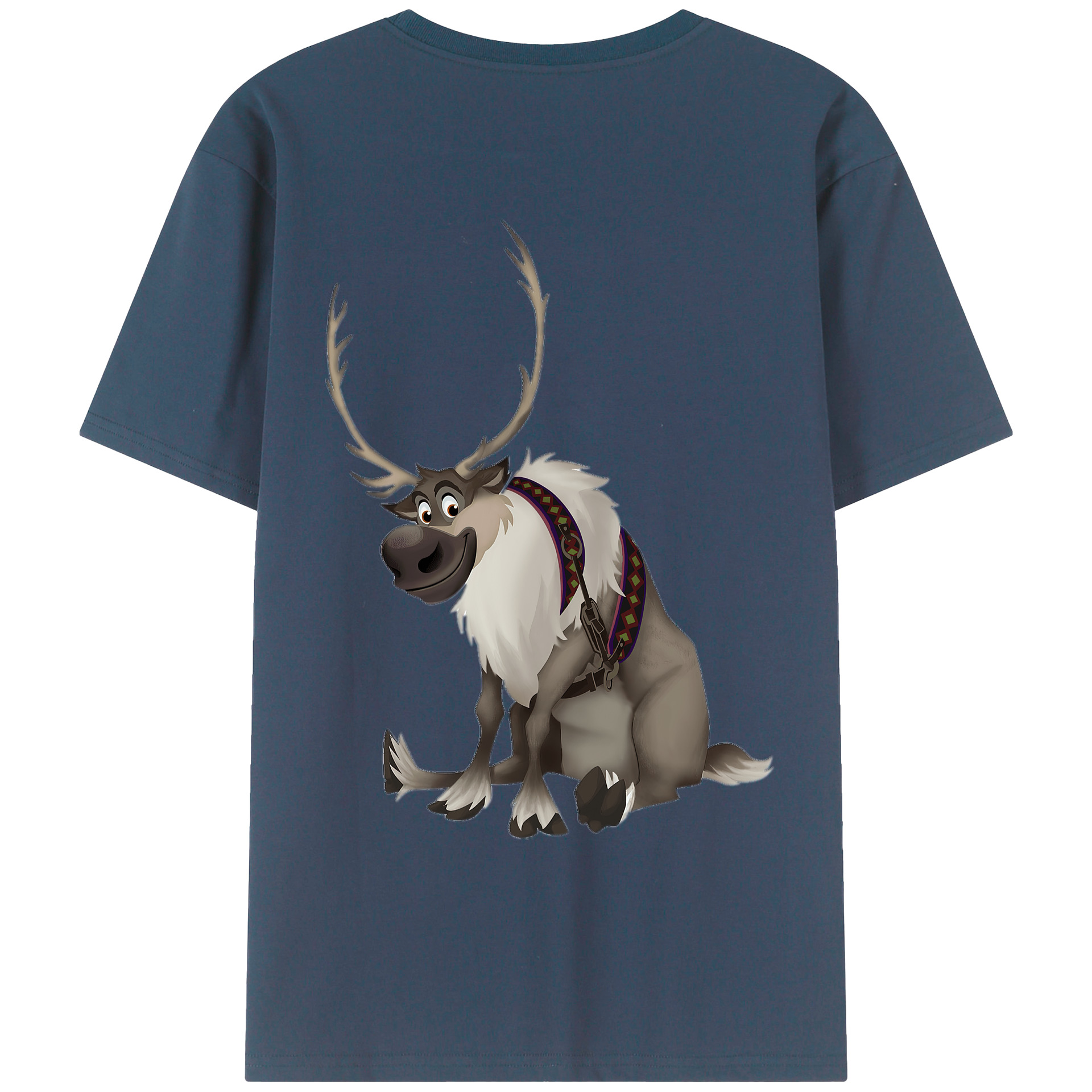 （画像用） アナと雪の女王 アンナ エルサ Frozen Anna Elsa 綿100％ メンズ半袖Tシャツ（バックプリント） 通気性