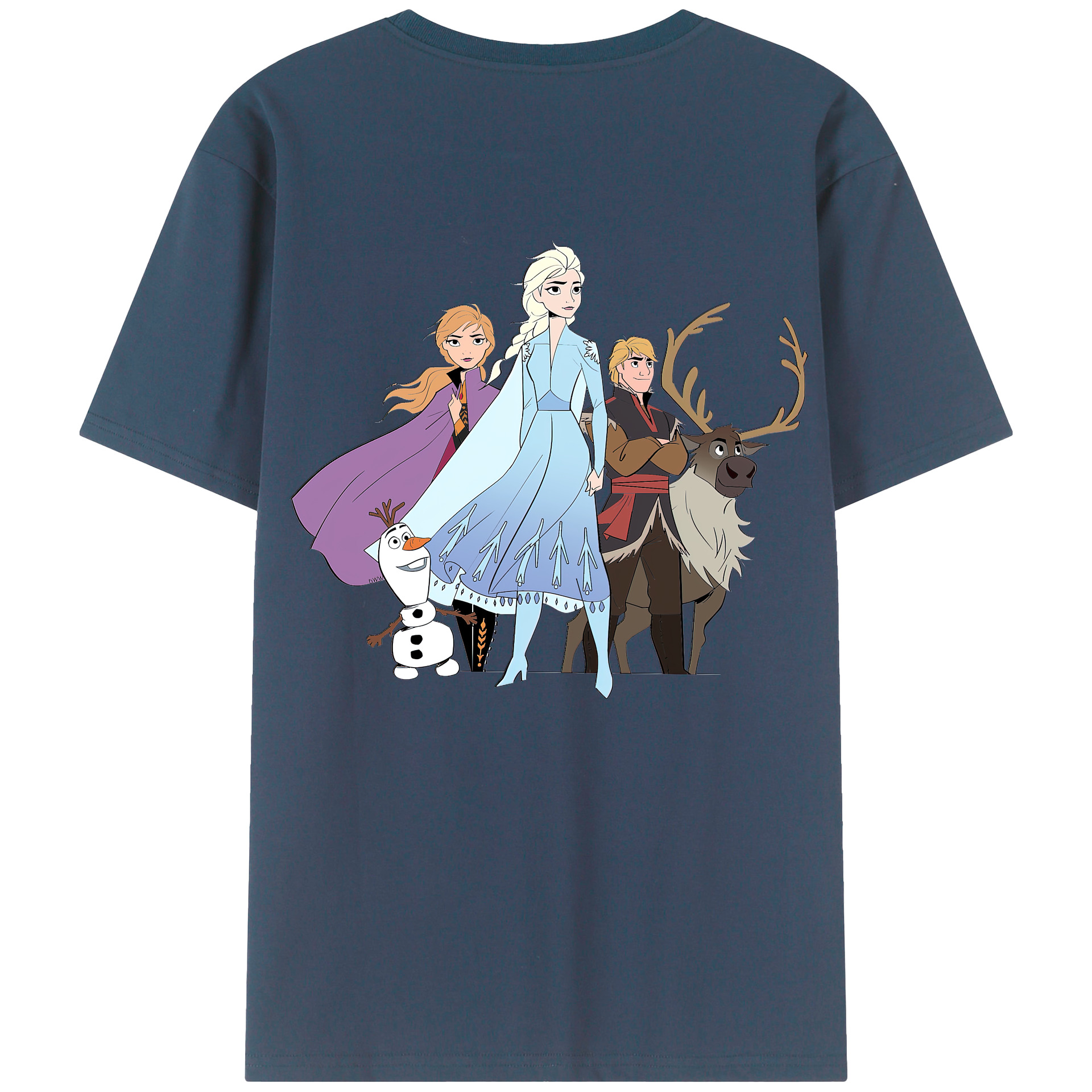 （画像用） アナと雪の女王 アンナ エルサ Frozen Anna Elsa 綿100％ メンズ半袖Tシャツ（バックプリント） 通気性