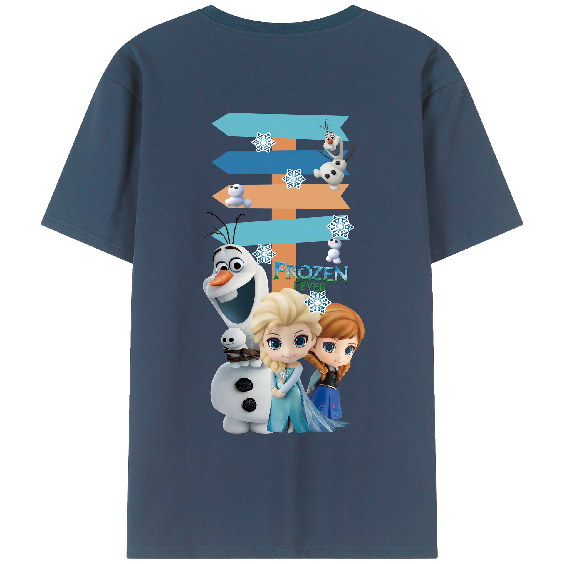 （画像用） アナと雪の女王 アンナ エルサ Frozen Anna Elsa 綿100％ メンズ半袖Tシャツ（バックプリント） 通気性