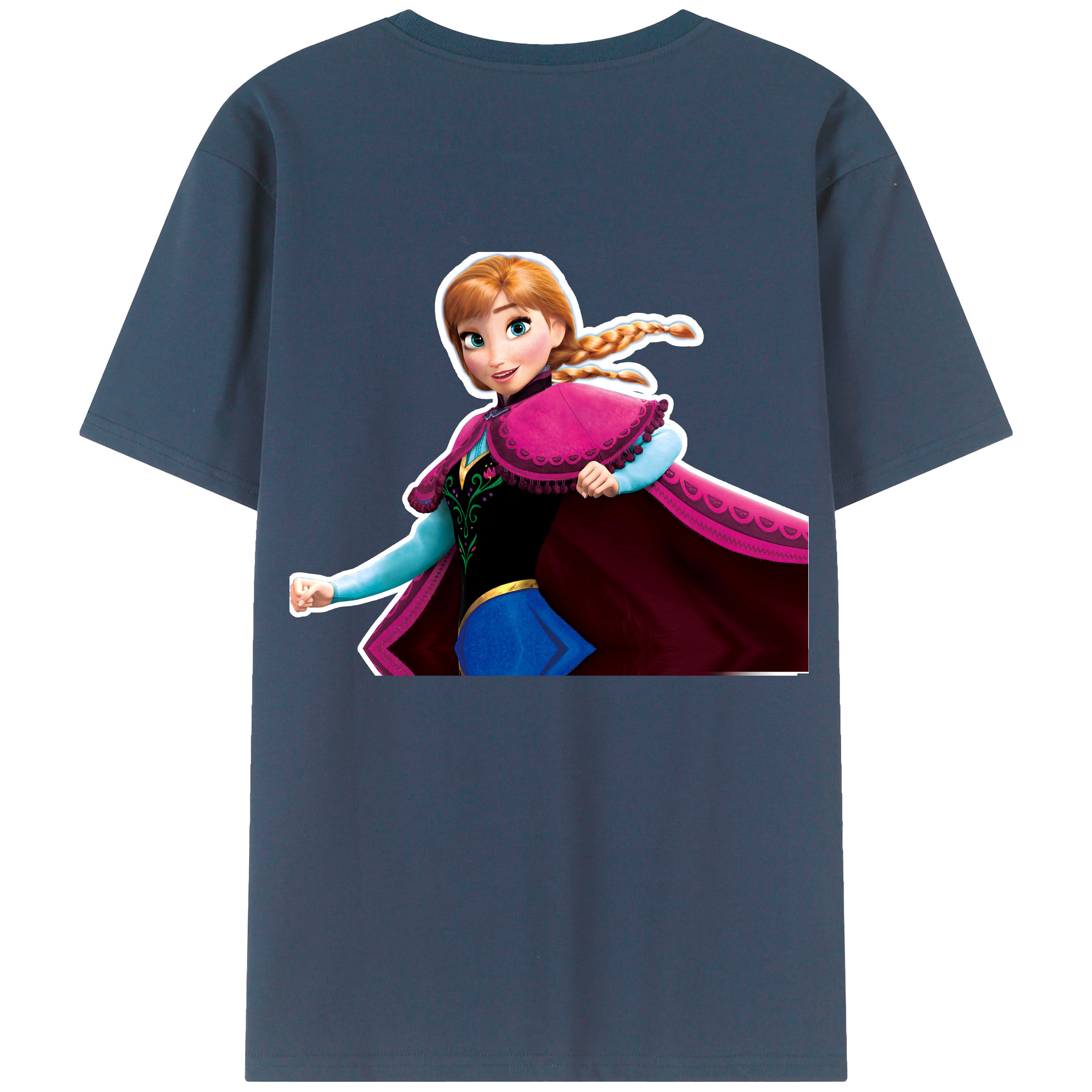 （画像用） アナと雪の女王 アンナ エルサ Frozen Anna Elsa 綿100％ メンズ半袖Tシャツ（バックプリント） 通気性