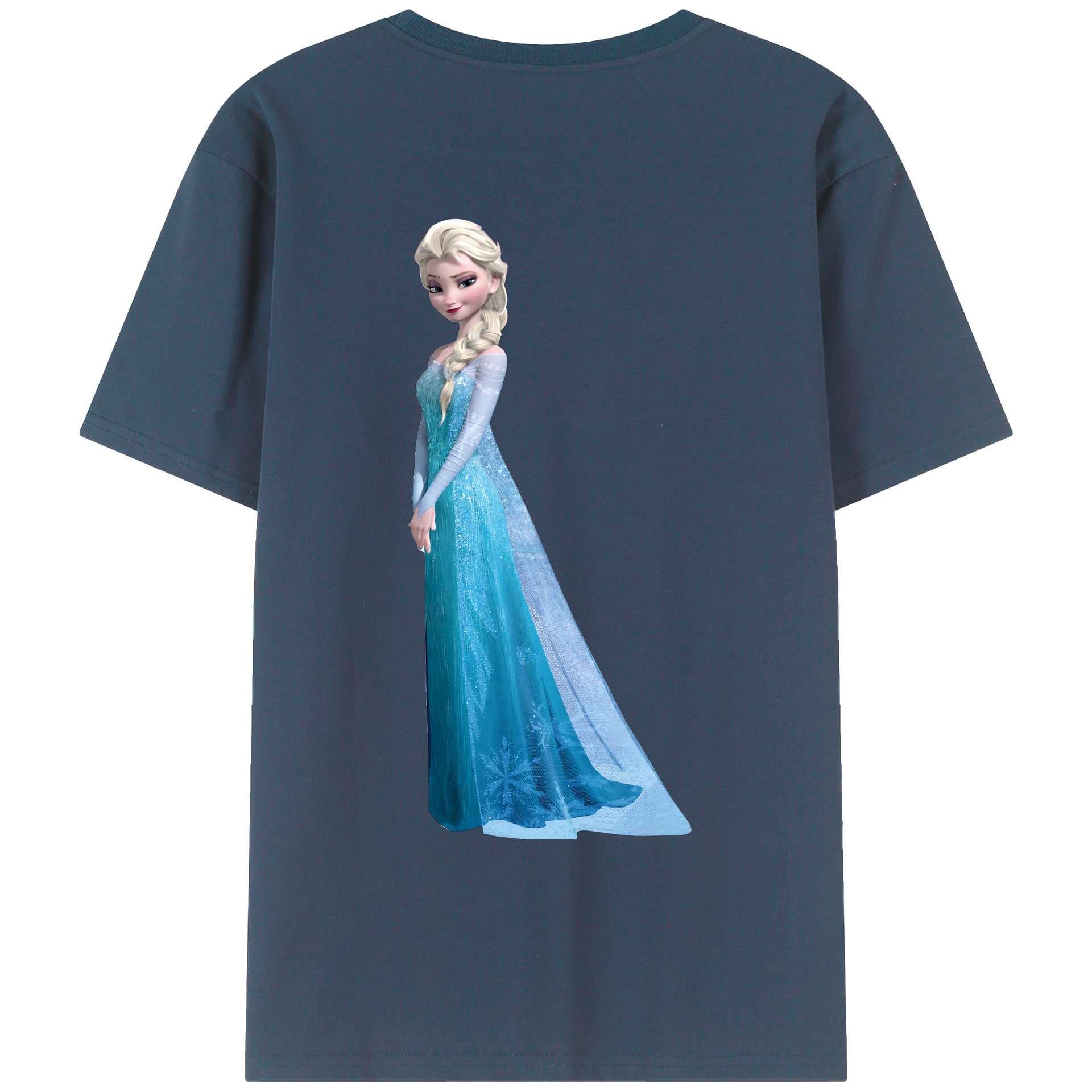 （画像用） アナと雪の女王 アンナ エルサ Frozen Anna Elsa 綿100％ メンズ半袖Tシャツ（バックプリント） 通気性