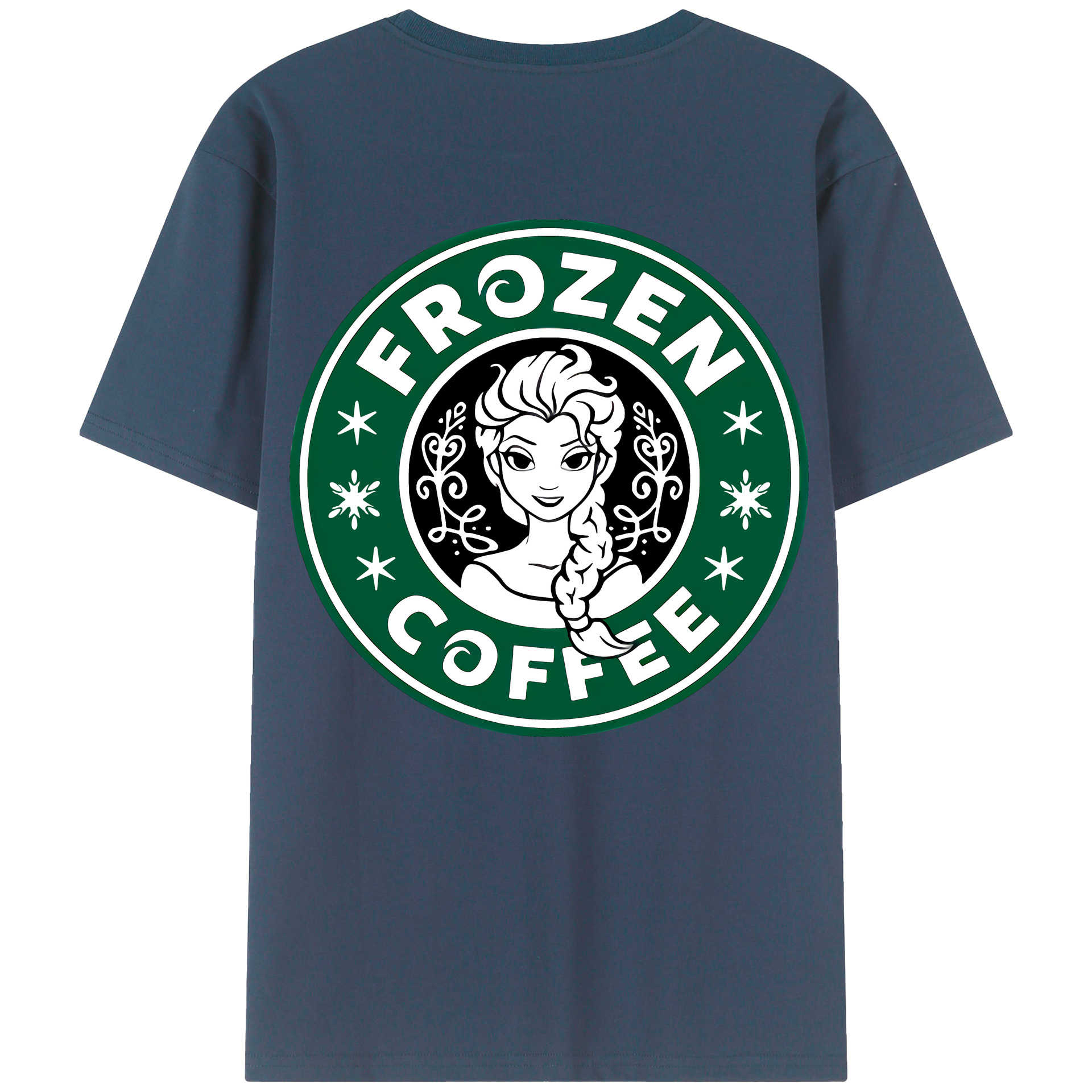 （画像用） アナと雪の女王 アンナ エルサ Frozen Anna Elsa 綿100％ メンズ半袖Tシャツ（バックプリント） 通気性