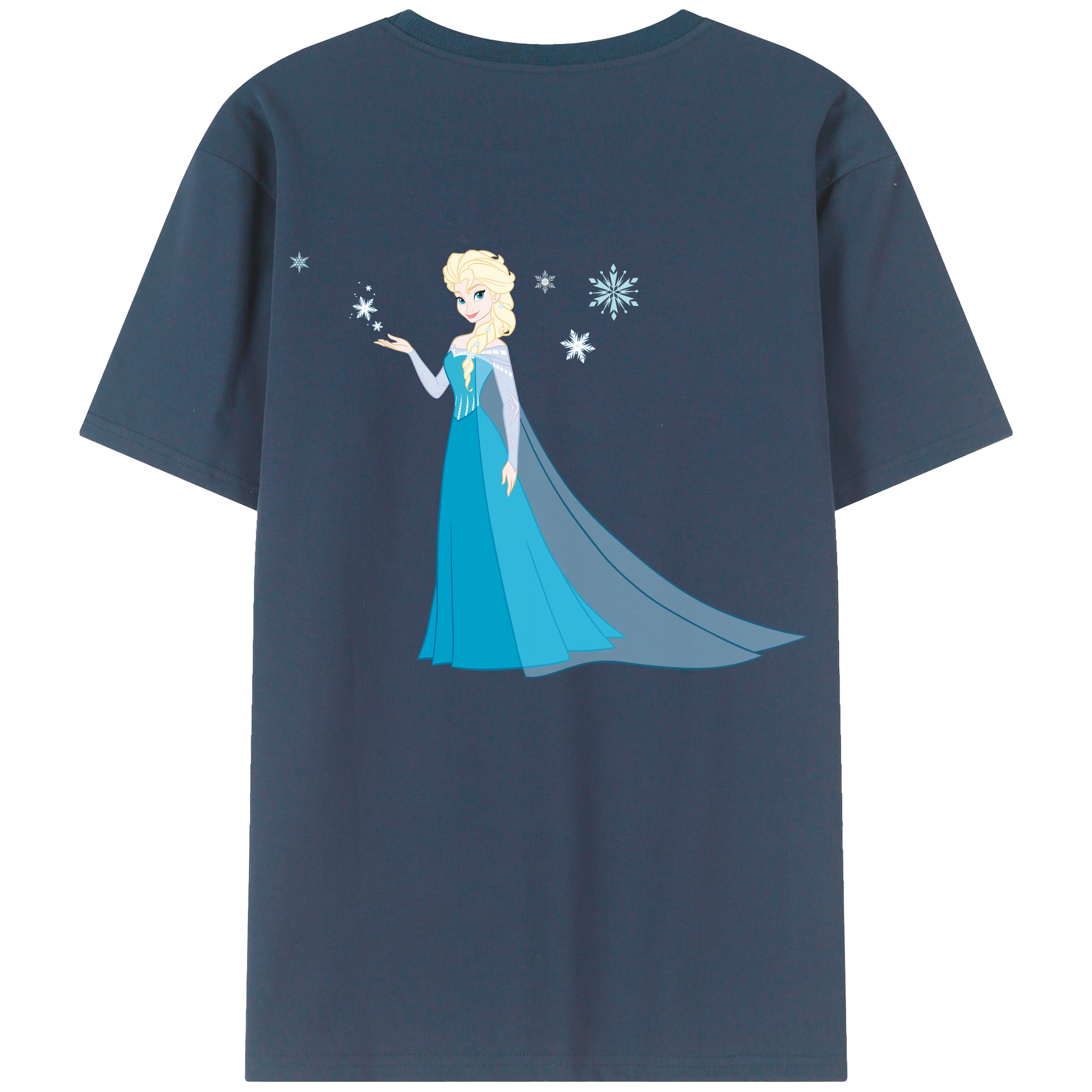 （画像用） アナと雪の女王 アンナ エルサ Frozen Anna Elsa 綿100％ メンズ半袖Tシャツ（バックプリント） 通気性