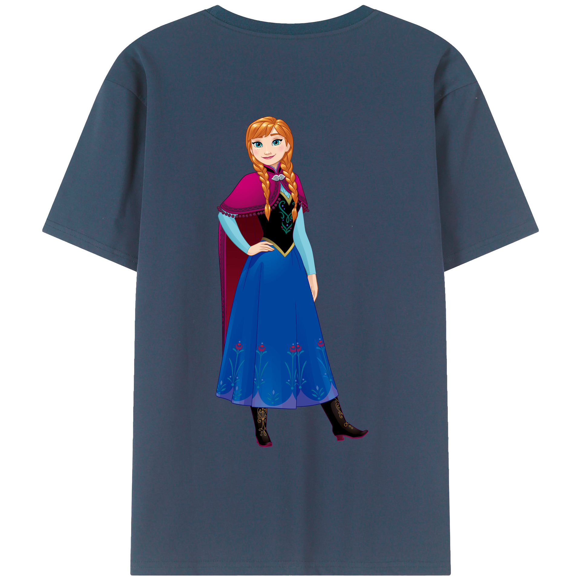 （画像用） アナと雪の女王 アンナ エルサ Frozen Anna Elsa 綿100％ メンズ半袖Tシャツ（バックプリント） 通気性