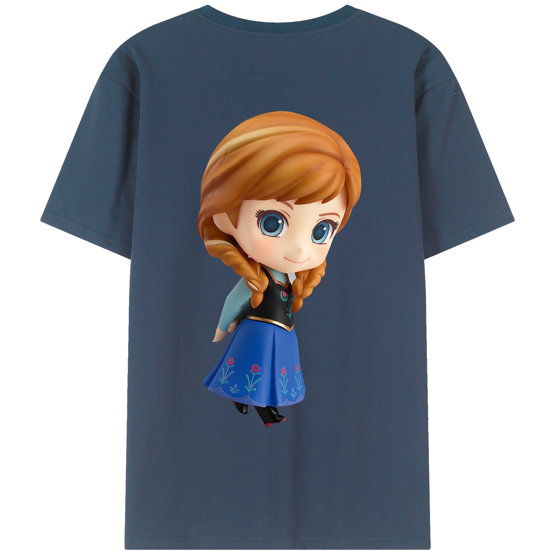 （画像用） アナと雪の女王 アンナ エルサ Frozen Anna Elsa 綿100％ メンズ半袖Tシャツ（バックプリント） 通気性