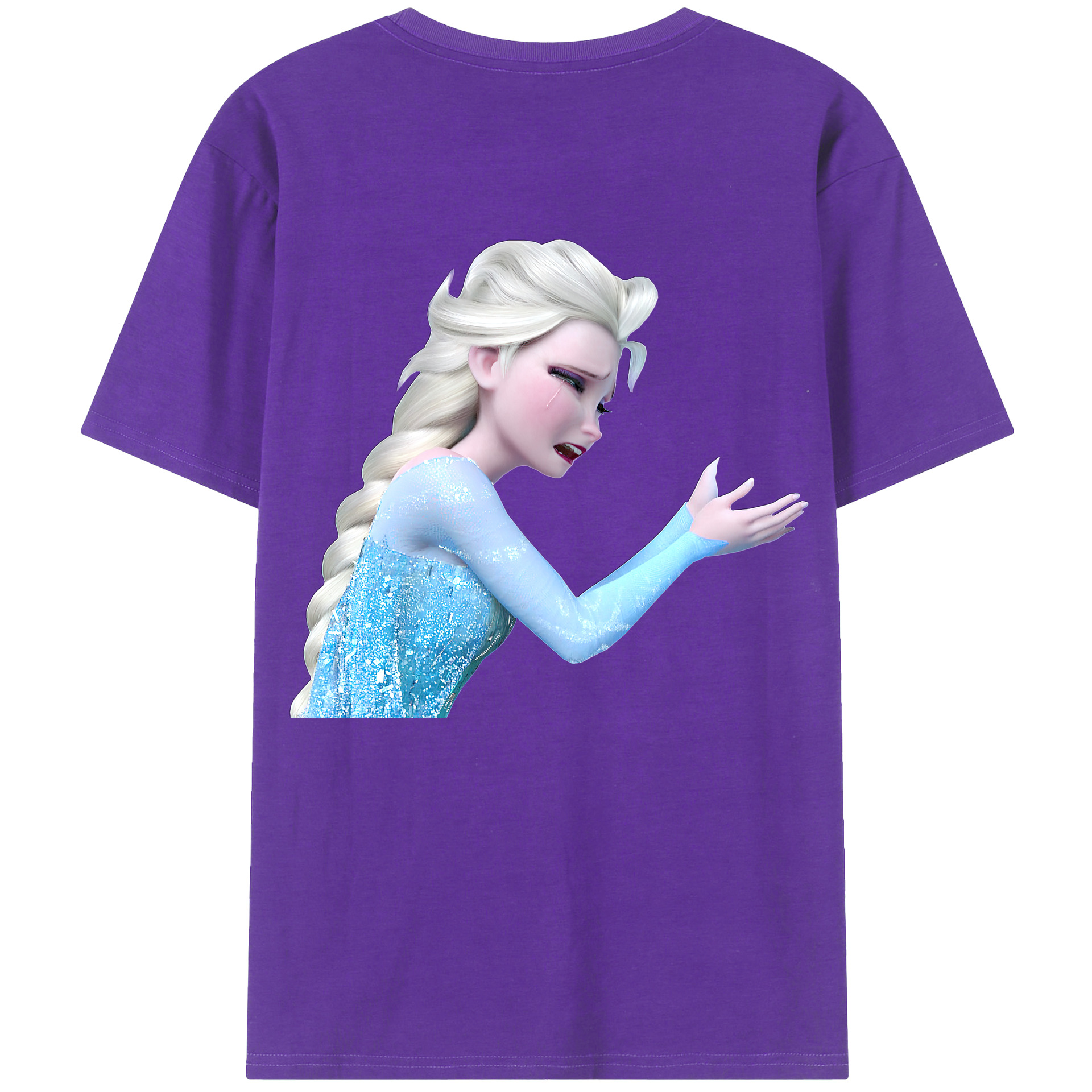 （画像用） アナと雪の女王 アンナ エルサ Frozen Anna Elsa 綿100％ メンズ半袖Tシャツ（バックプリント） 通気性
