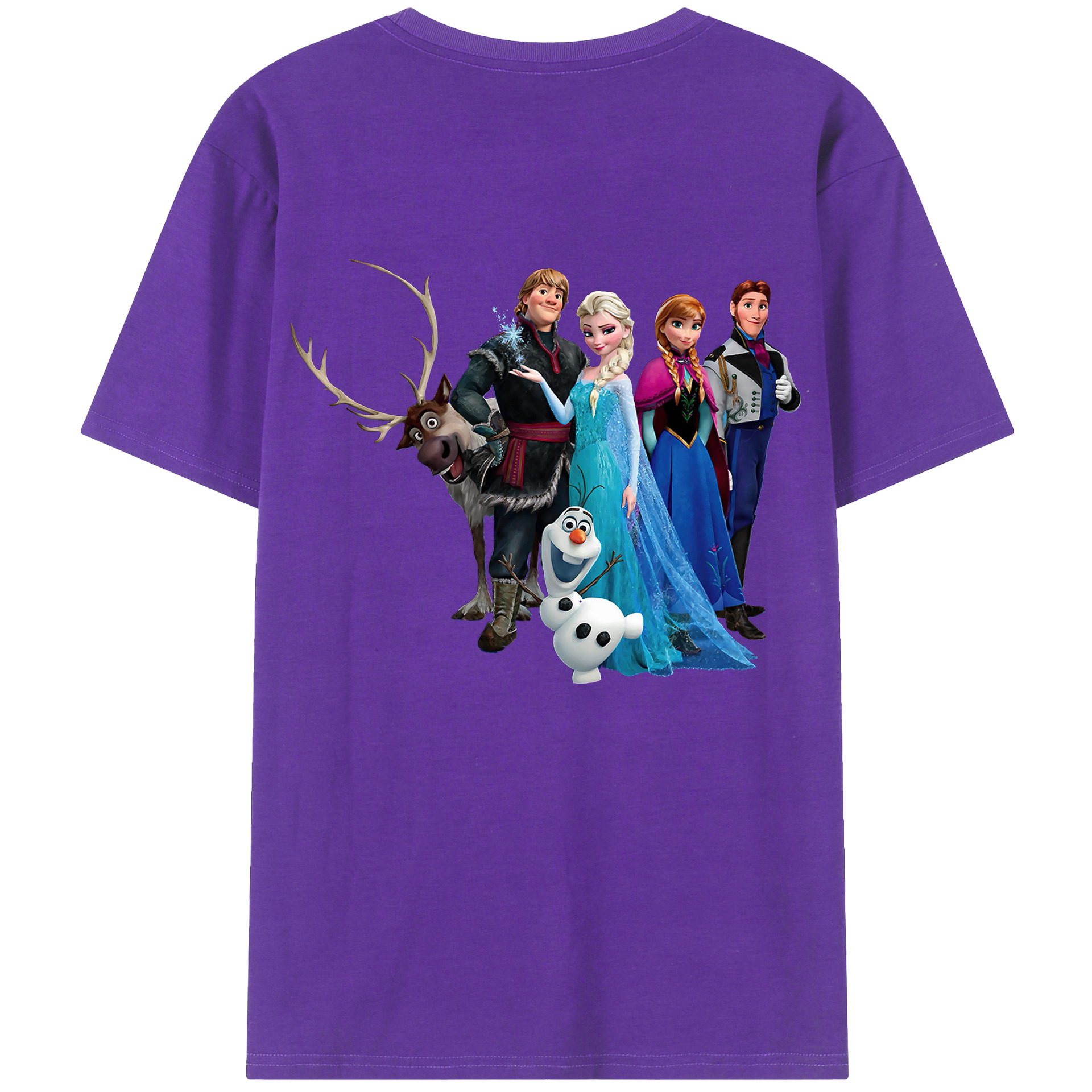 （画像用） アナと雪の女王 アンナ エルサ Frozen Anna Elsa 綿100％ メンズ半袖Tシャツ（バックプリント） 通気性