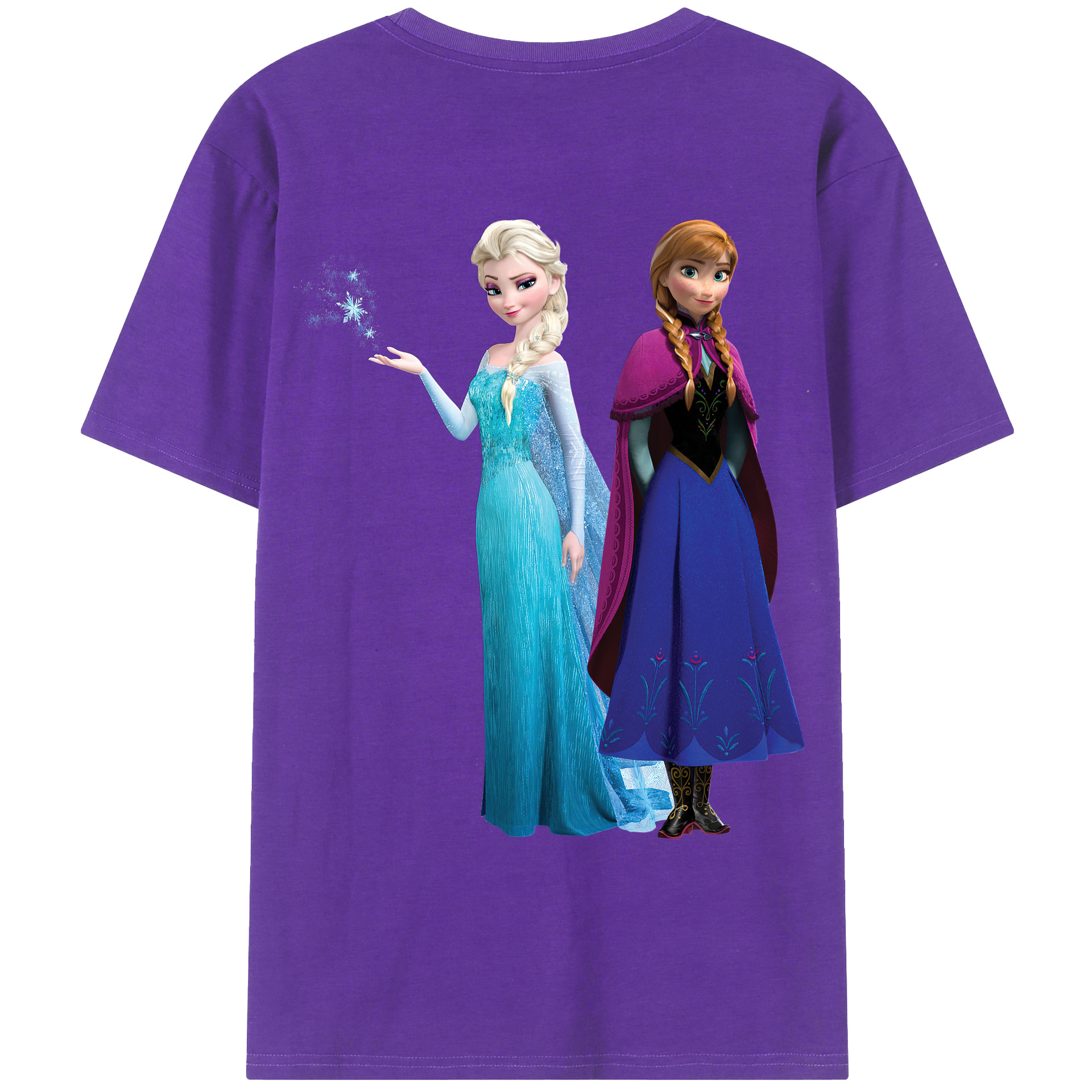 （画像用） アナと雪の女王 アンナ エルサ Frozen Anna Elsa 綿100％ メンズ半袖Tシャツ（バックプリント） 通気性