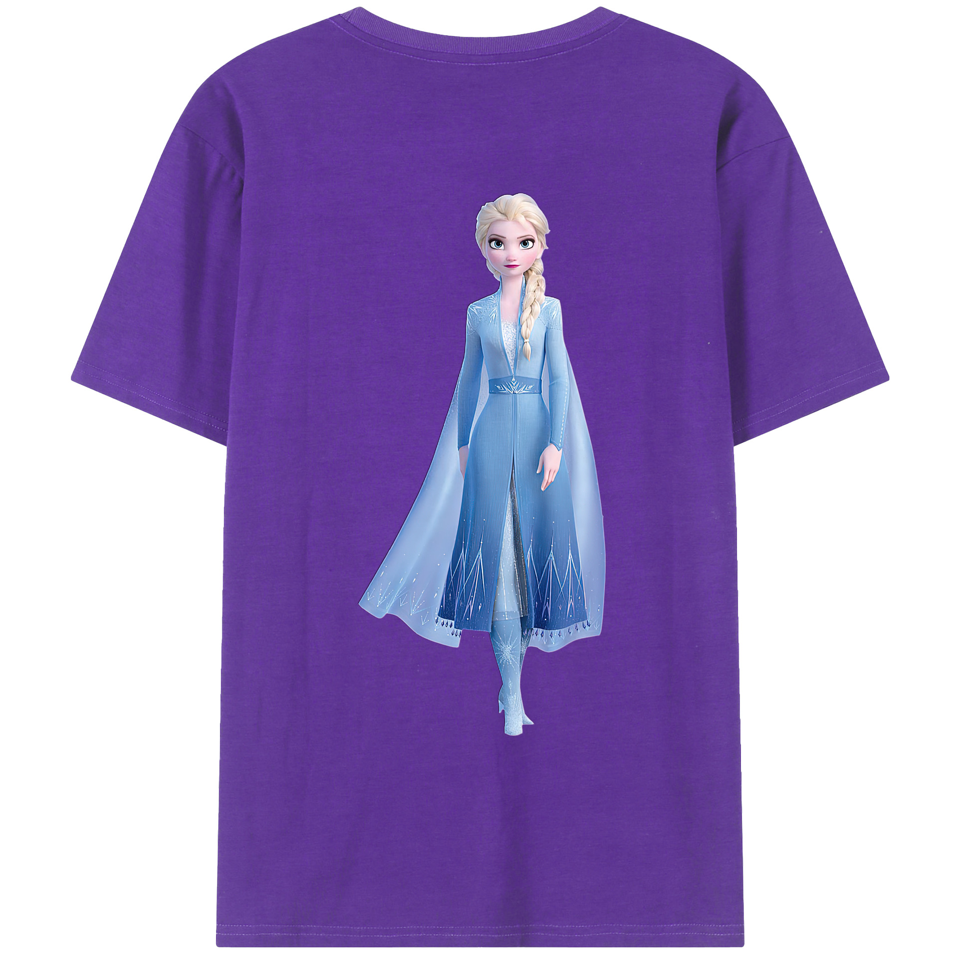 （画像用） アナと雪の女王 アンナ エルサ Frozen Anna Elsa 綿100％ メンズ半袖Tシャツ（バックプリント） 通気性