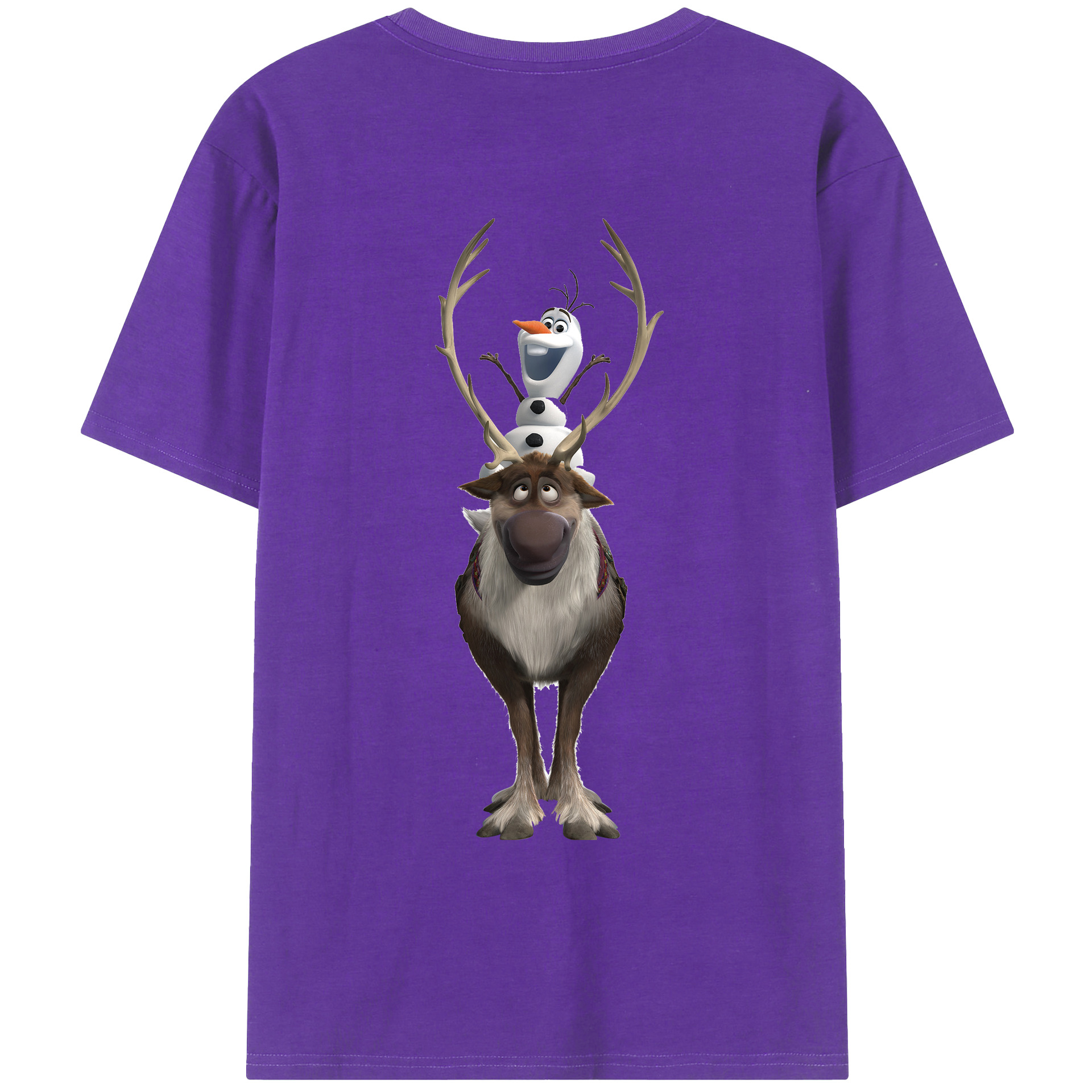 （画像用） アナと雪の女王 アンナ エルサ Frozen Anna Elsa 綿100％ メンズ半袖Tシャツ（バックプリント） 通気性