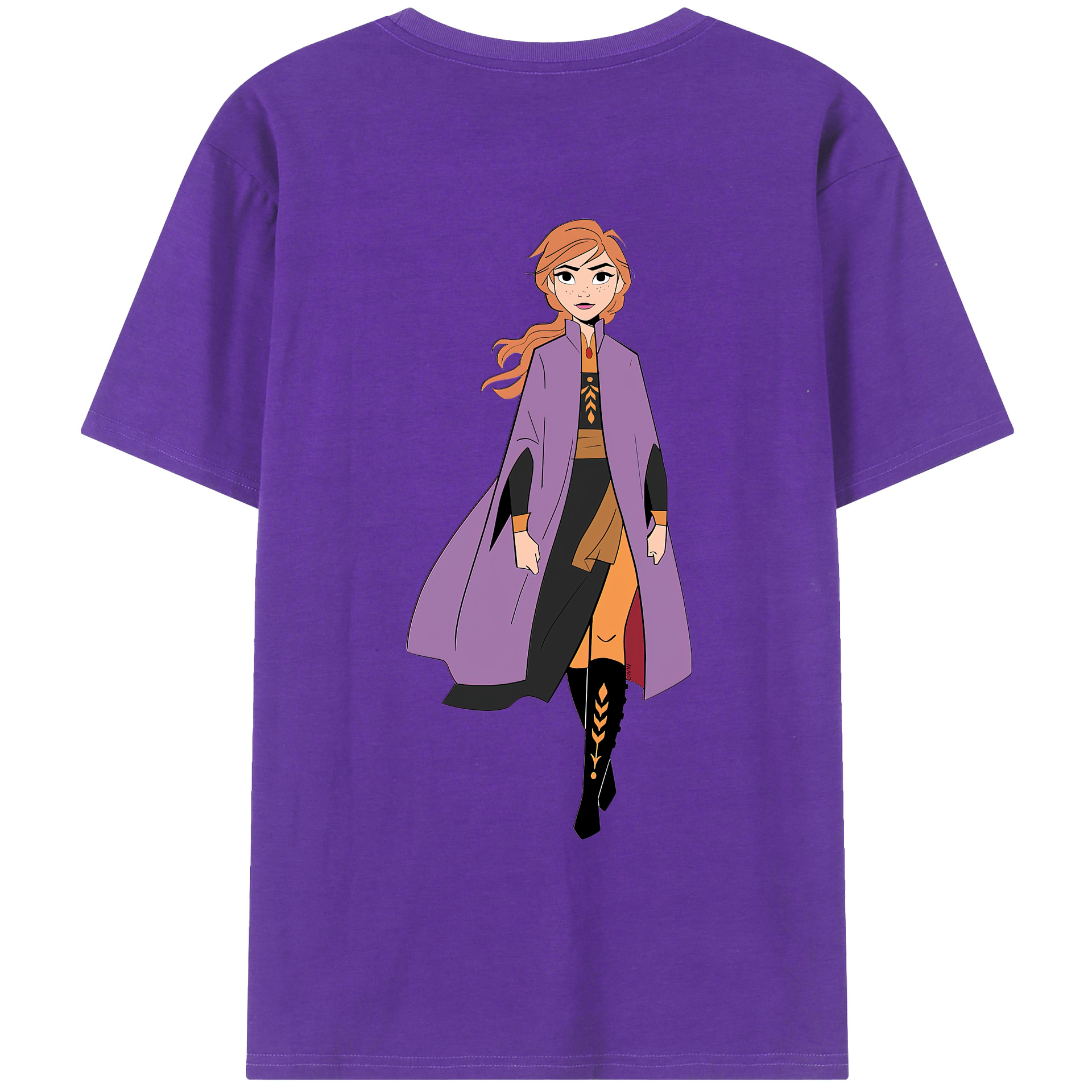 （画像用） アナと雪の女王 アンナ エルサ Frozen Anna Elsa 綿100％ メンズ半袖Tシャツ（バックプリント） 通気性