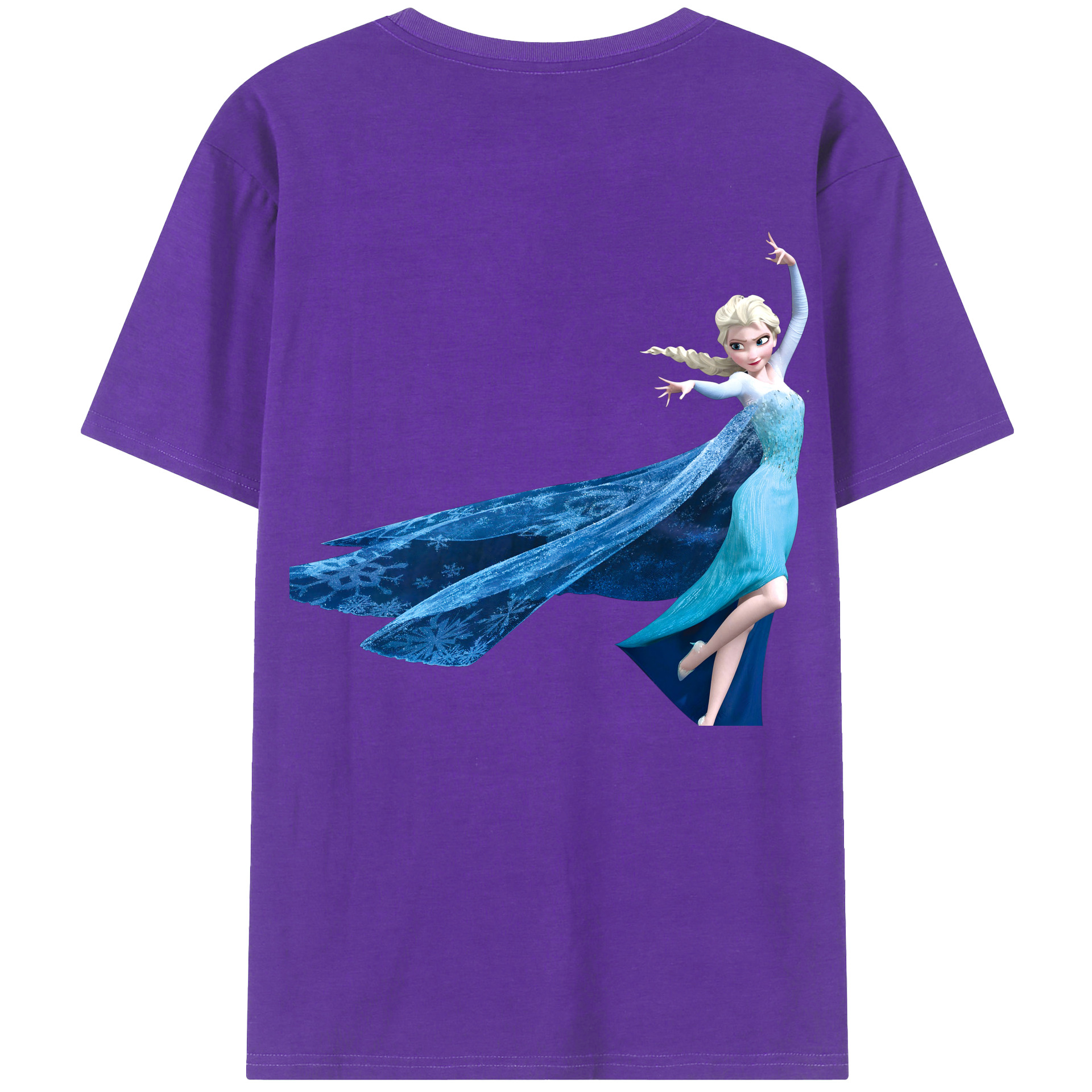 （画像用） アナと雪の女王 アンナ エルサ Frozen Anna Elsa 綿100％ メンズ半袖Tシャツ（バックプリント） 通気性
