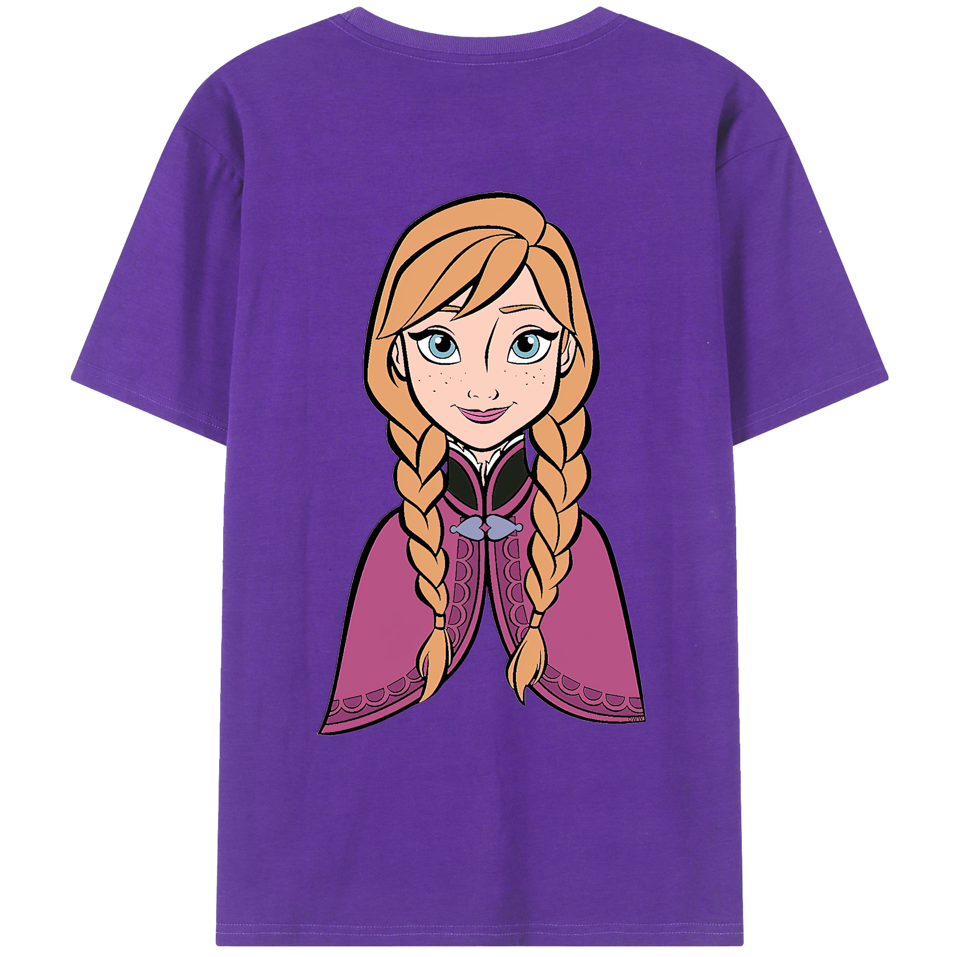 （画像用） アナと雪の女王 アンナ エルサ Frozen Anna Elsa 綿100％ メンズ半袖Tシャツ（バックプリント） 通気性