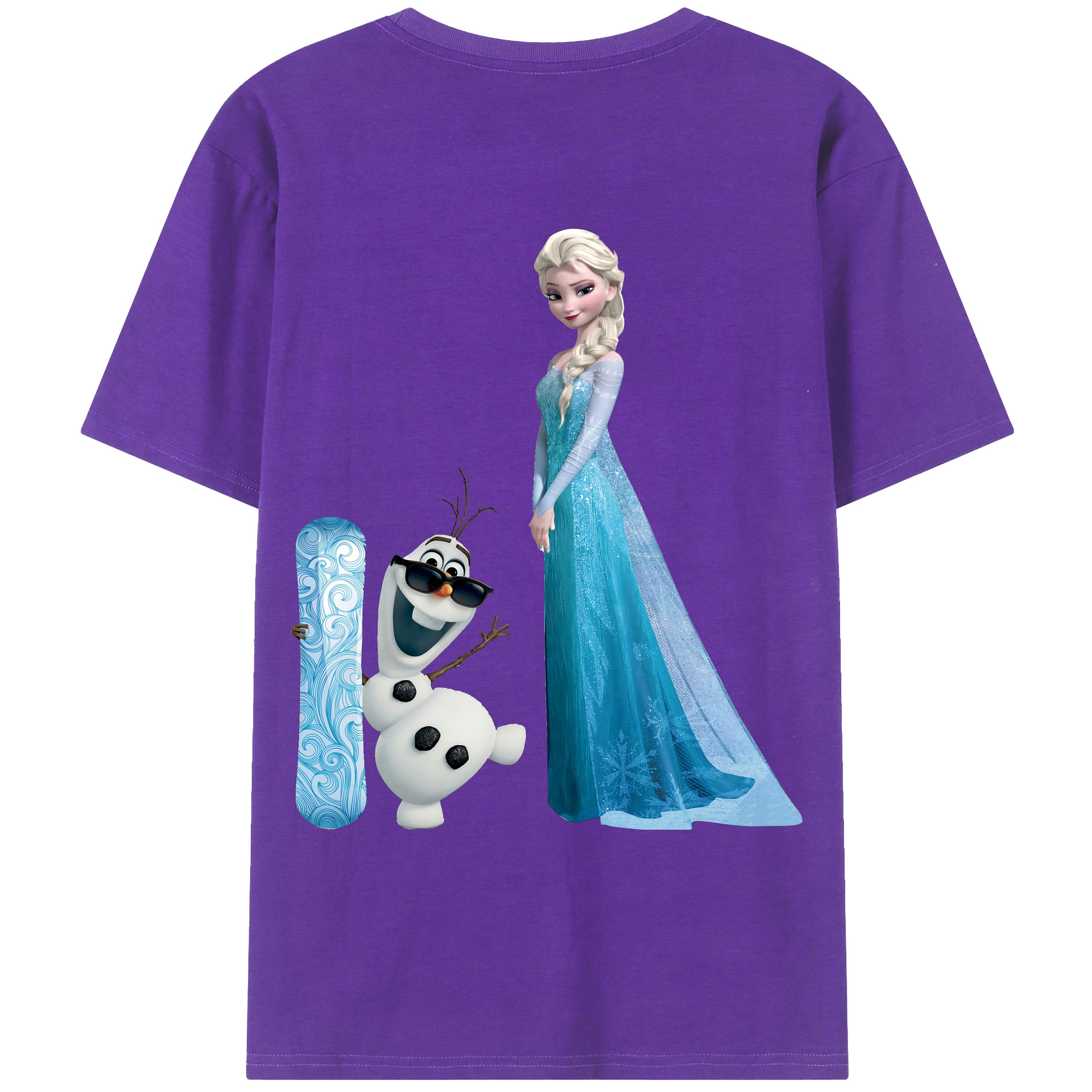 （画像用） アナと雪の女王 アンナ エルサ Frozen Anna Elsa 綿100％ メンズ半袖Tシャツ（バックプリント） 通気性