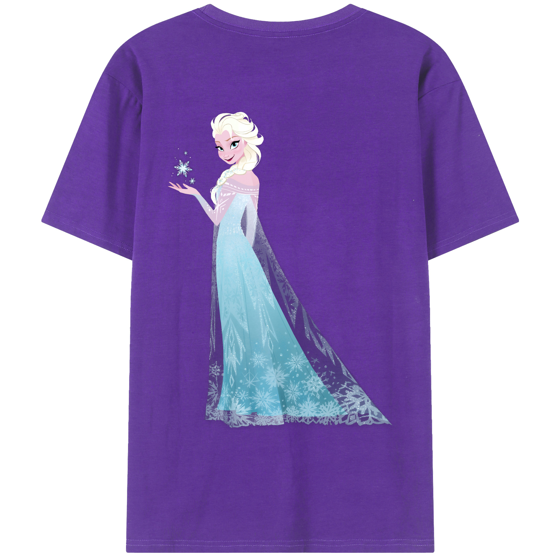 （画像用） アナと雪の女王 アンナ エルサ Frozen Anna Elsa 綿100％ メンズ半袖Tシャツ（バックプリント） 通気性