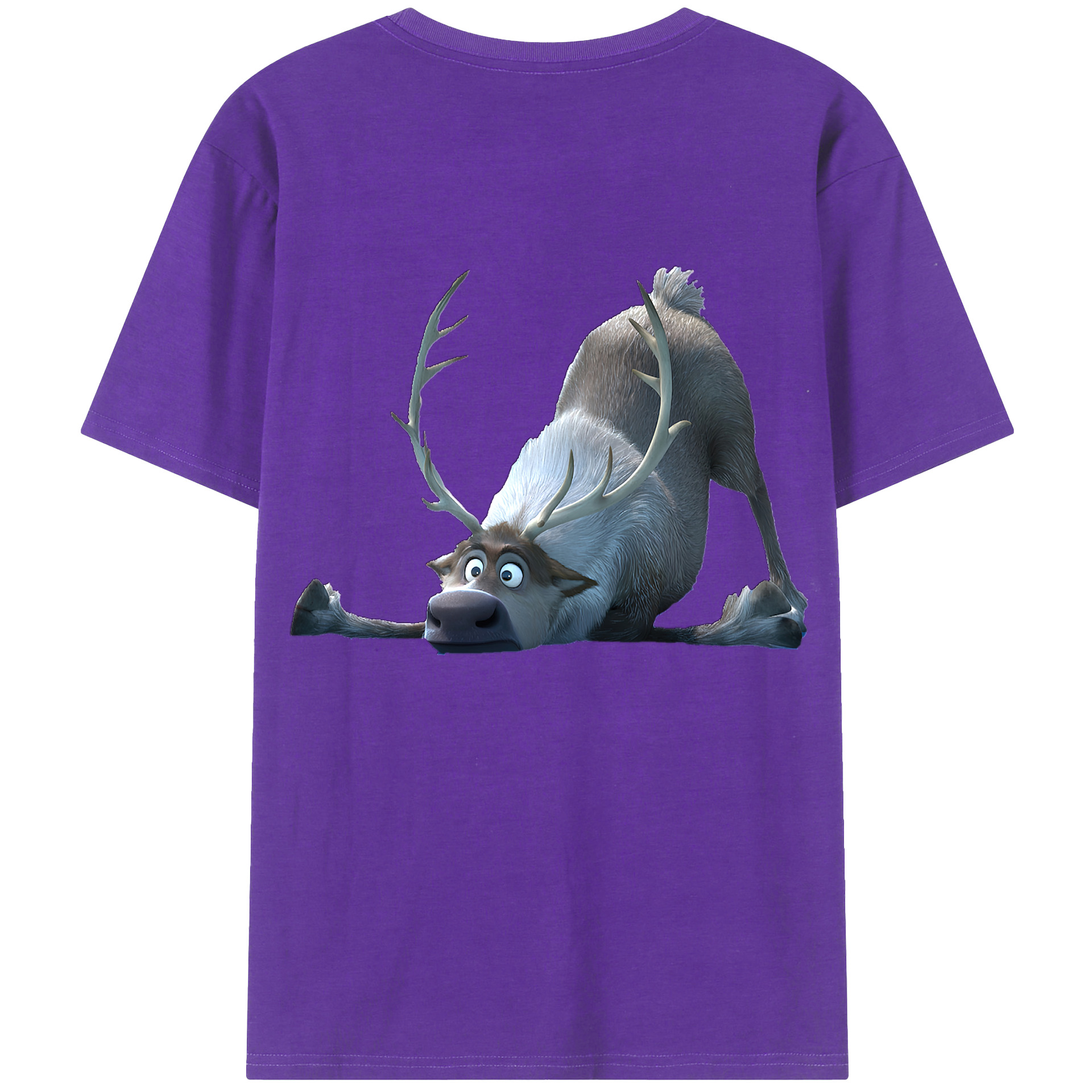 （画像用） アナと雪の女王 アンナ エルサ Frozen Anna Elsa 綿100％ メンズ半袖Tシャツ（バックプリント） 通気性