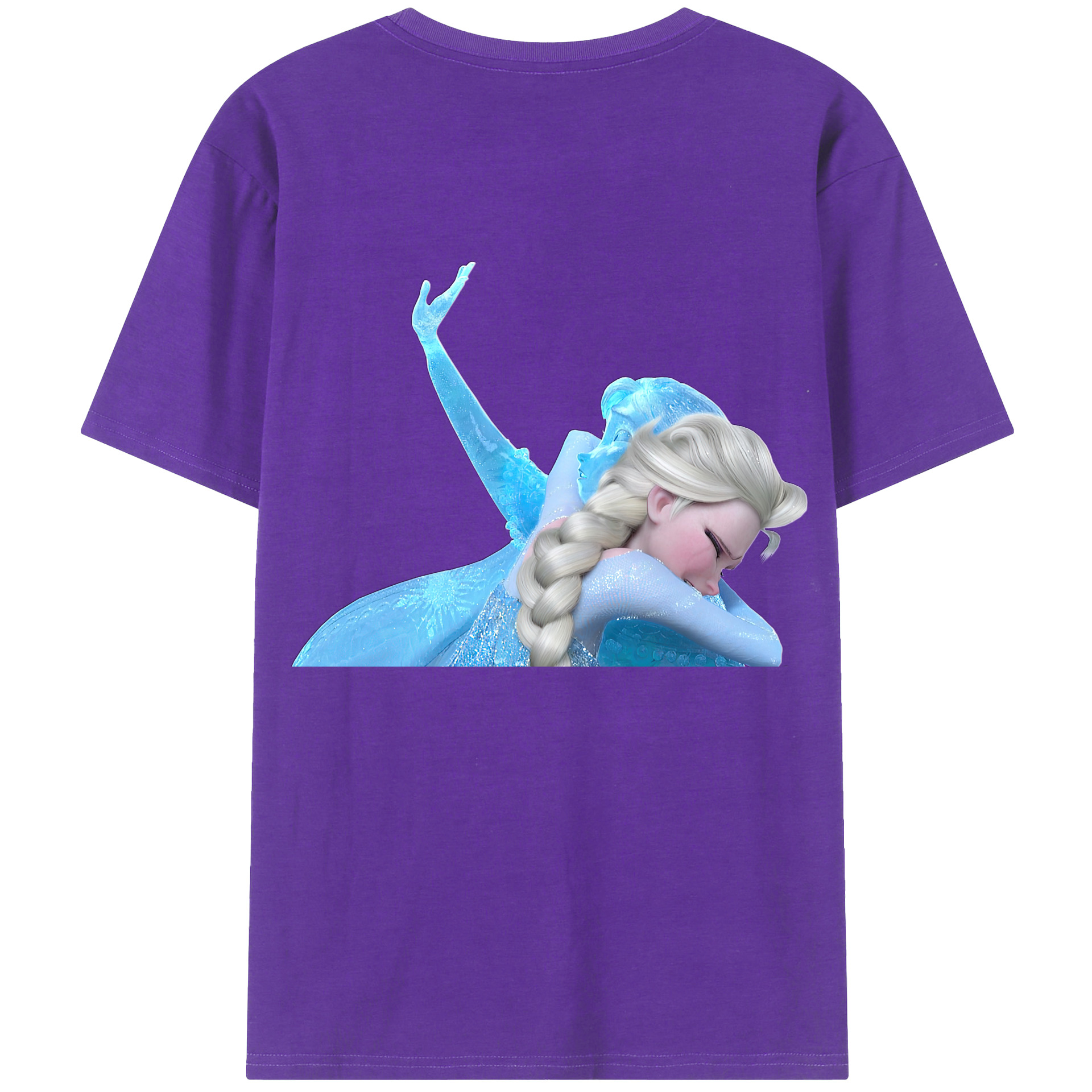 （画像用） アナと雪の女王 アンナ エルサ Frozen Anna Elsa 綿100％ メンズ半袖Tシャツ（バックプリント） 通気性