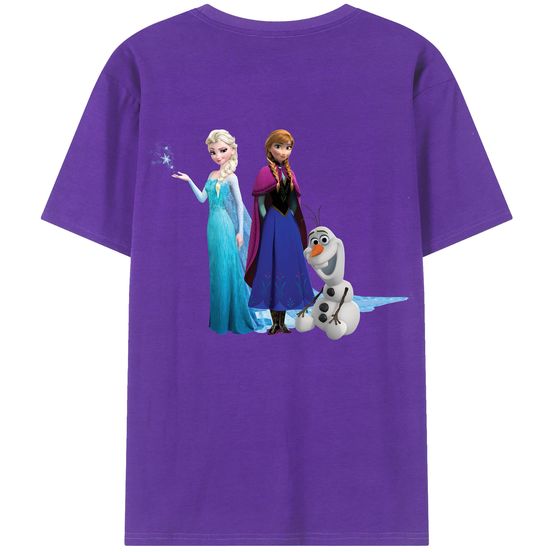 （画像用） アナと雪の女王 アンナ エルサ Frozen Anna Elsa 綿100％ メンズ半袖Tシャツ（バックプリント） 通気性