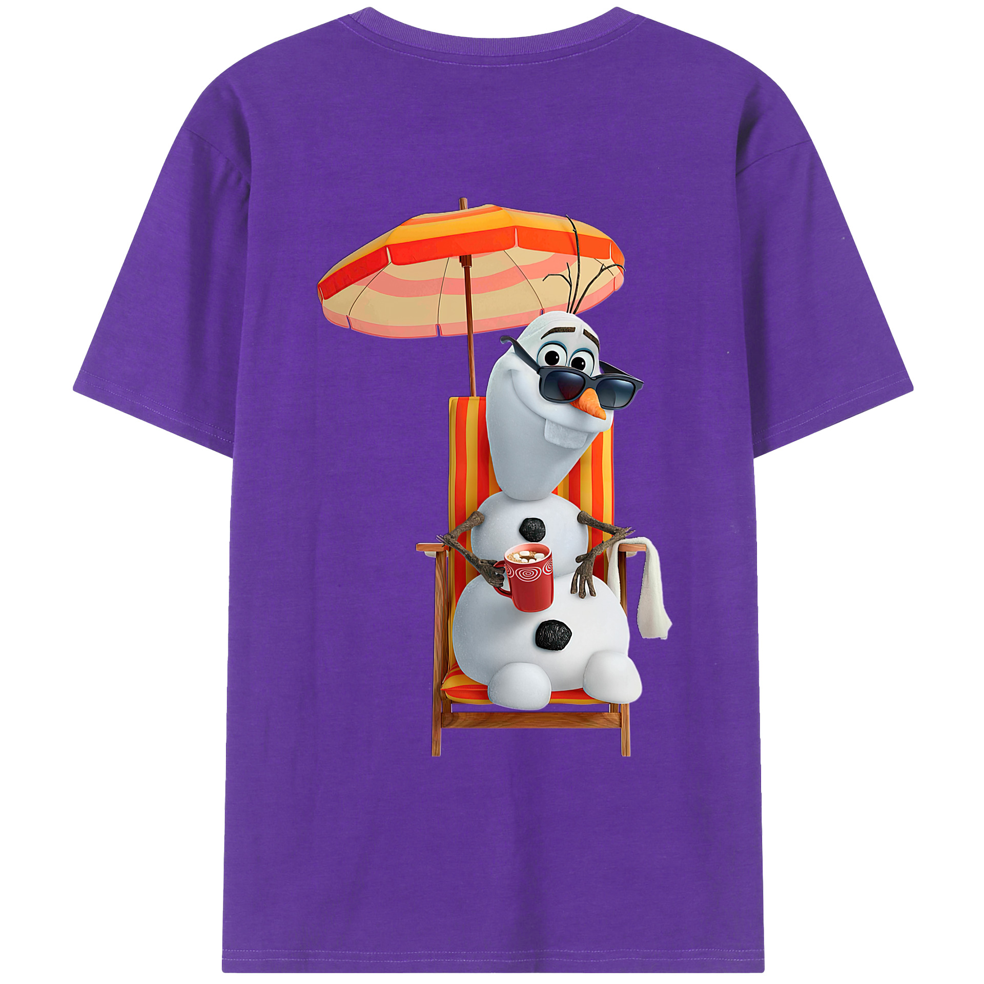 （画像用） アナと雪の女王 アンナ エルサ Frozen Anna Elsa 綿100％ メンズ半袖Tシャツ（バックプリント） 通気性