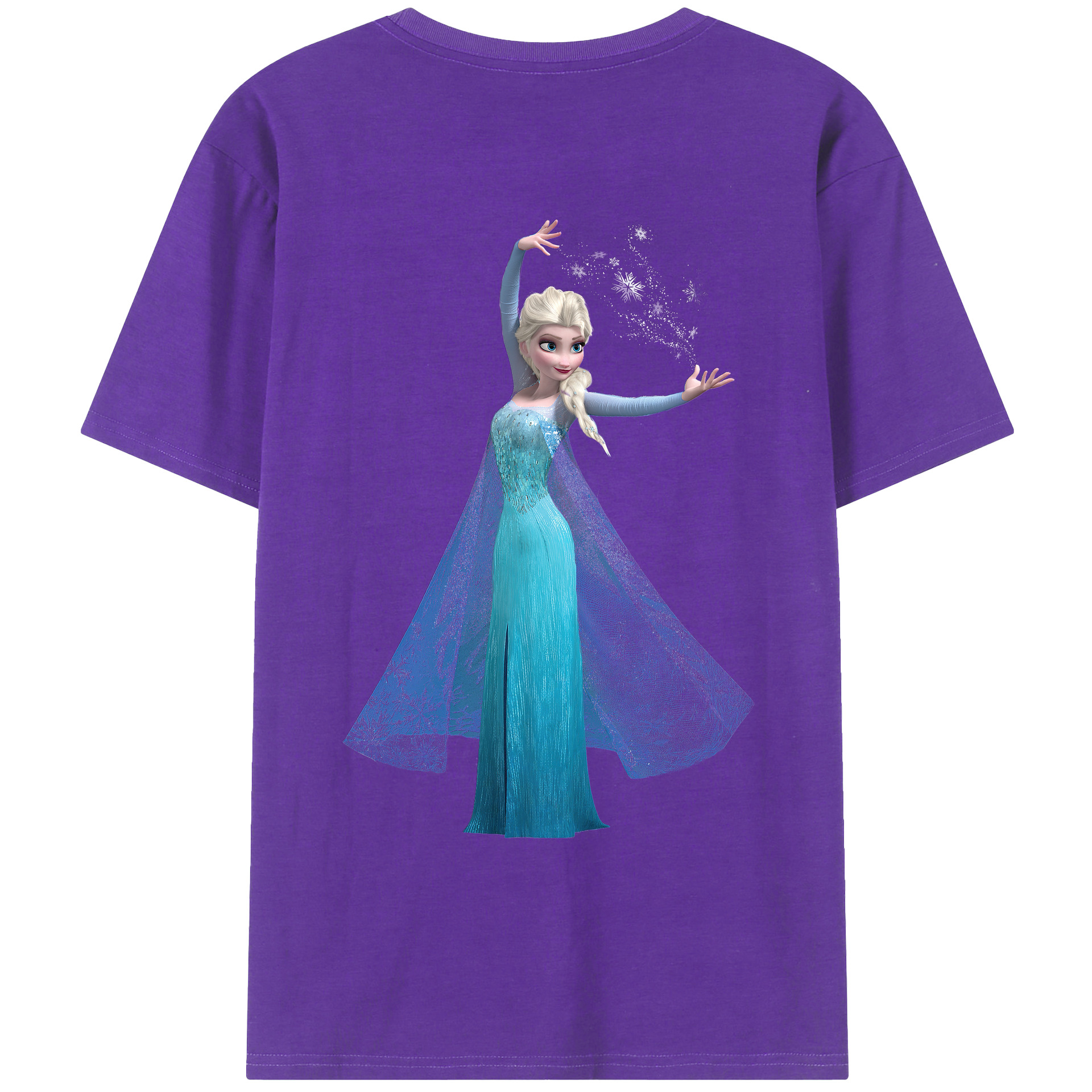 （画像用） アナと雪の女王 アンナ エルサ Frozen Anna Elsa 綿100％ メンズ半袖Tシャツ（バックプリント） 通気性