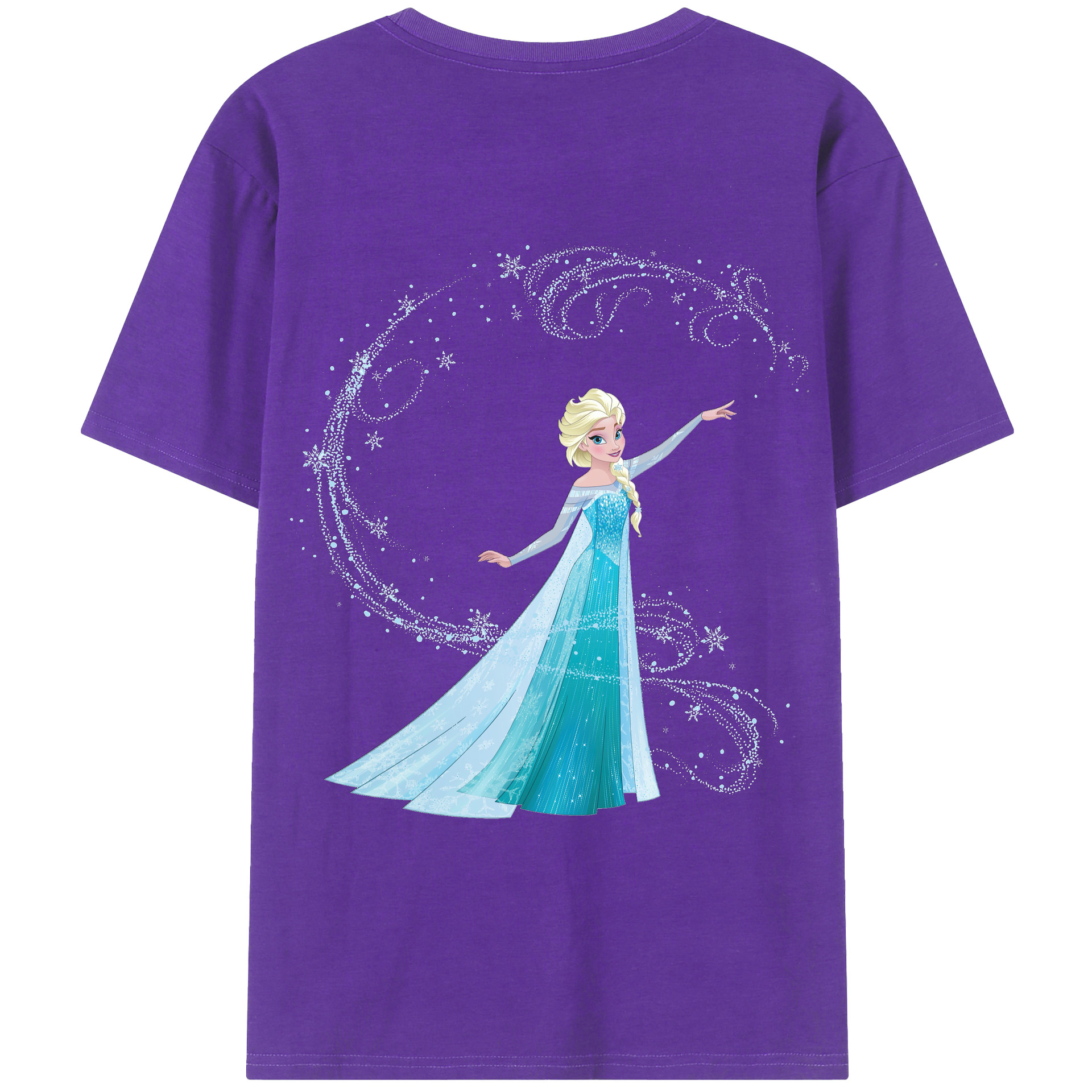 （画像用） アナと雪の女王 アンナ エルサ Frozen Anna Elsa 綿100％ メンズ半袖Tシャツ（バックプリント） 通気性