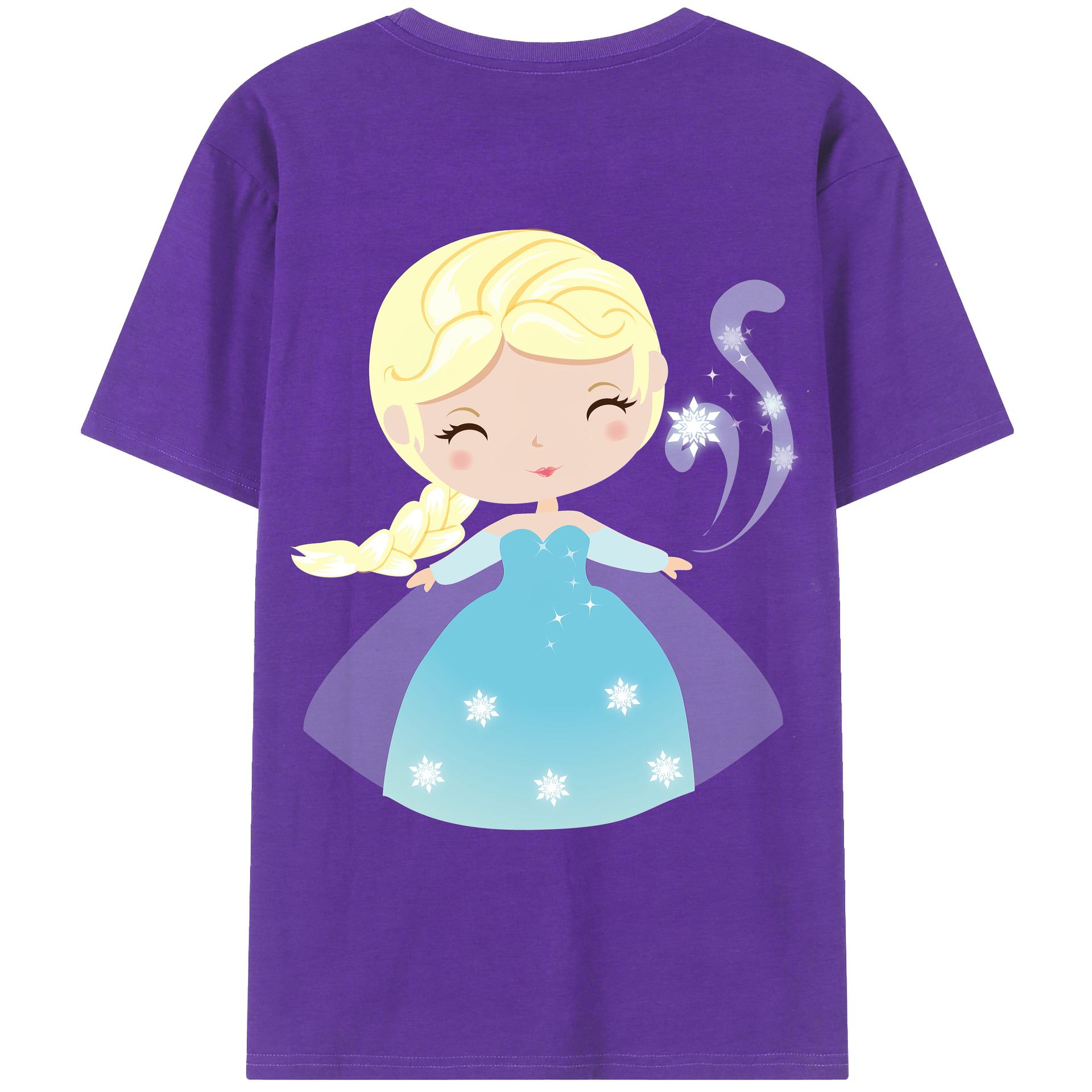 （画像用） アナと雪の女王 アンナ エルサ Frozen Anna Elsa 綿100％ メンズ半袖Tシャツ（バックプリント） 通気性