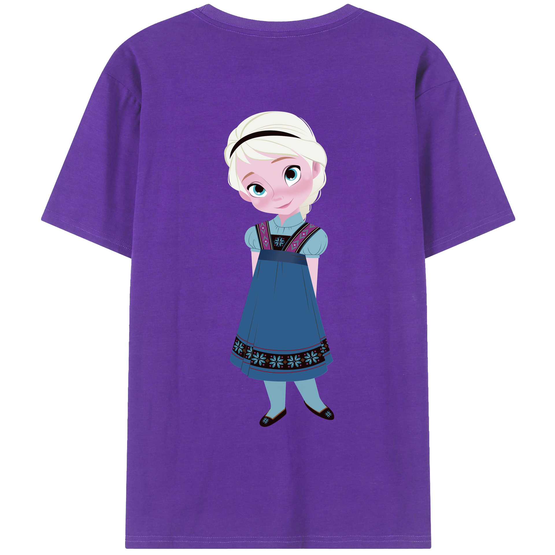 （画像用） アナと雪の女王 アンナ エルサ Frozen Anna Elsa 綿100％ メンズ半袖Tシャツ（バックプリント） 通気性