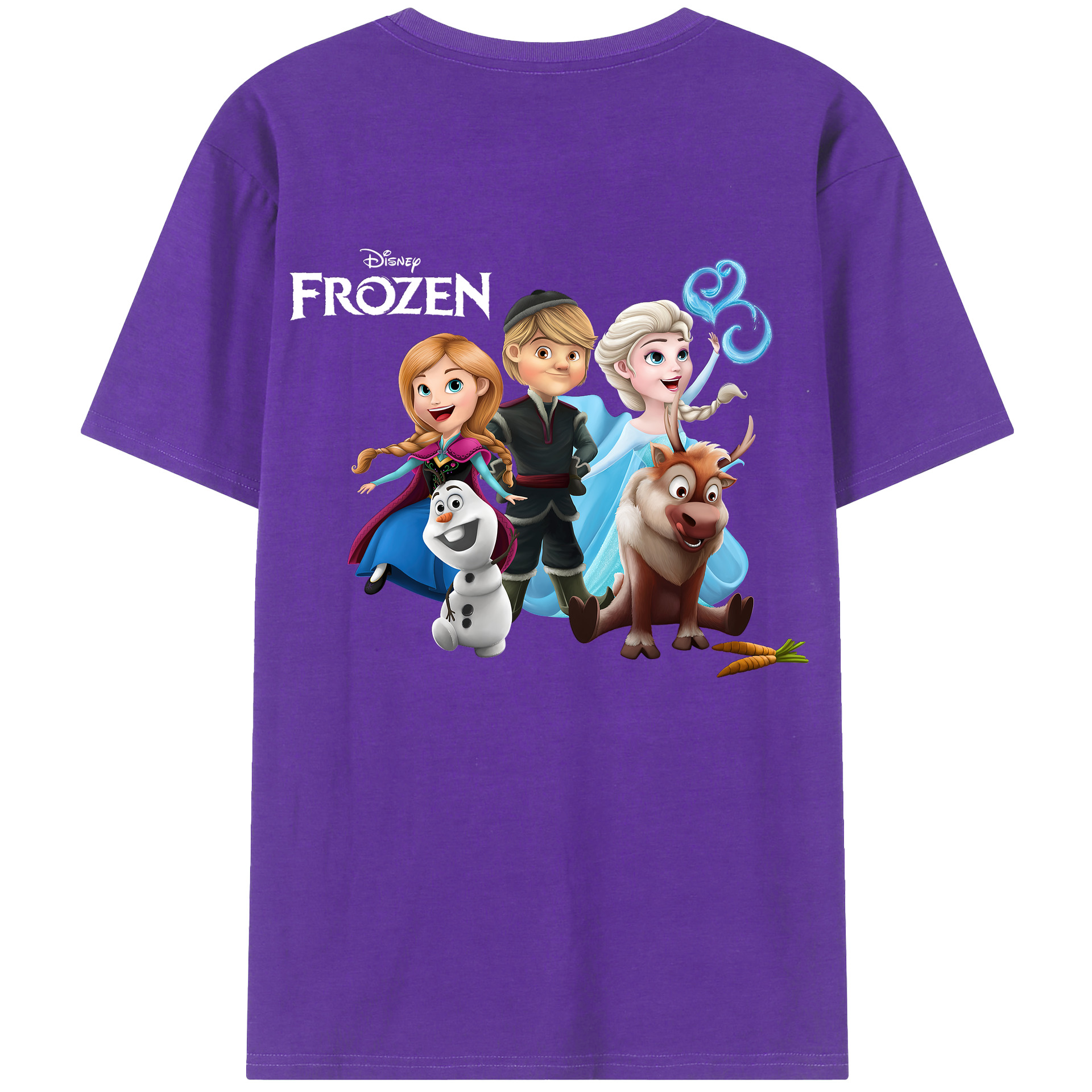 （画像用） アナと雪の女王 アンナ エルサ Frozen Anna Elsa 綿100％ メンズ半袖Tシャツ（バックプリント） 通気性