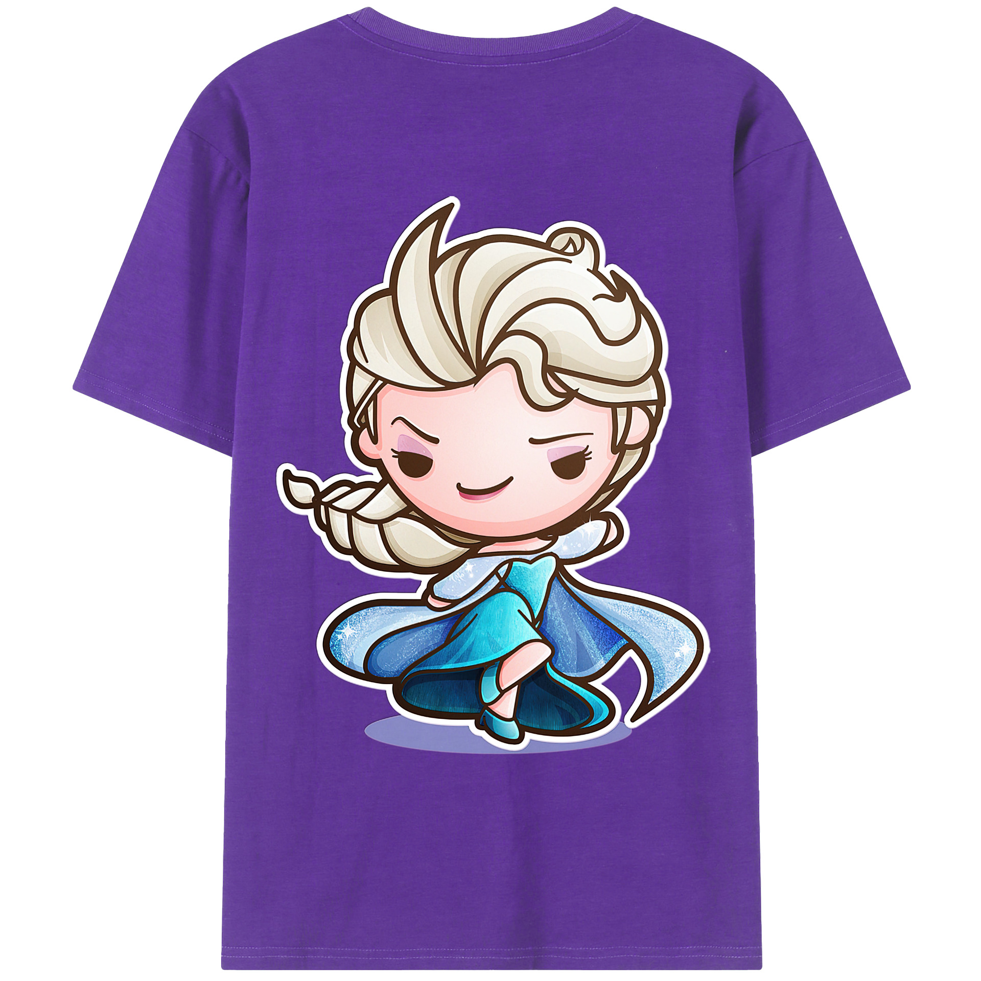（画像用） アナと雪の女王 アンナ エルサ Frozen Anna Elsa 綿100％ メンズ半袖Tシャツ（バックプリント） 通気性