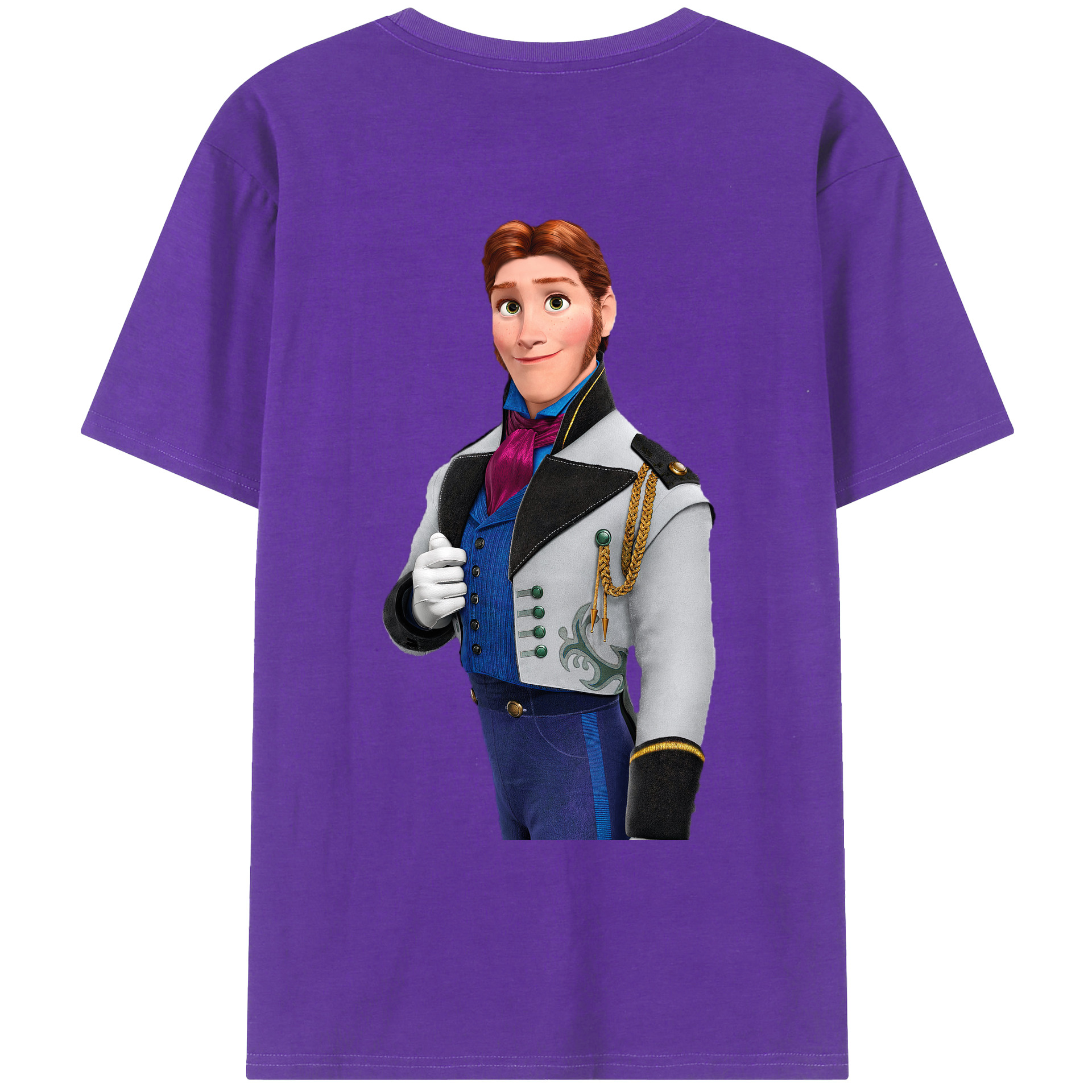 （画像用） アナと雪の女王 アンナ エルサ Frozen Anna Elsa 綿100％ メンズ半袖Tシャツ（バックプリント） 通気性