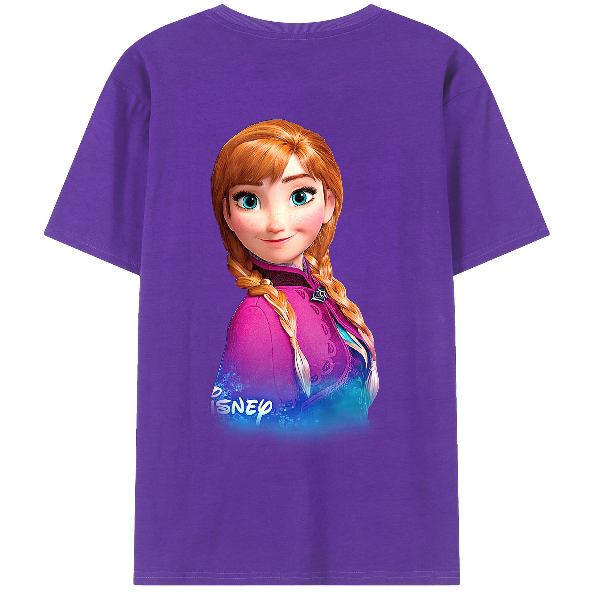 （画像用） アナと雪の女王 アンナ エルサ Frozen Anna Elsa 綿100％ メンズ半袖Tシャツ（バックプリント） 通気性