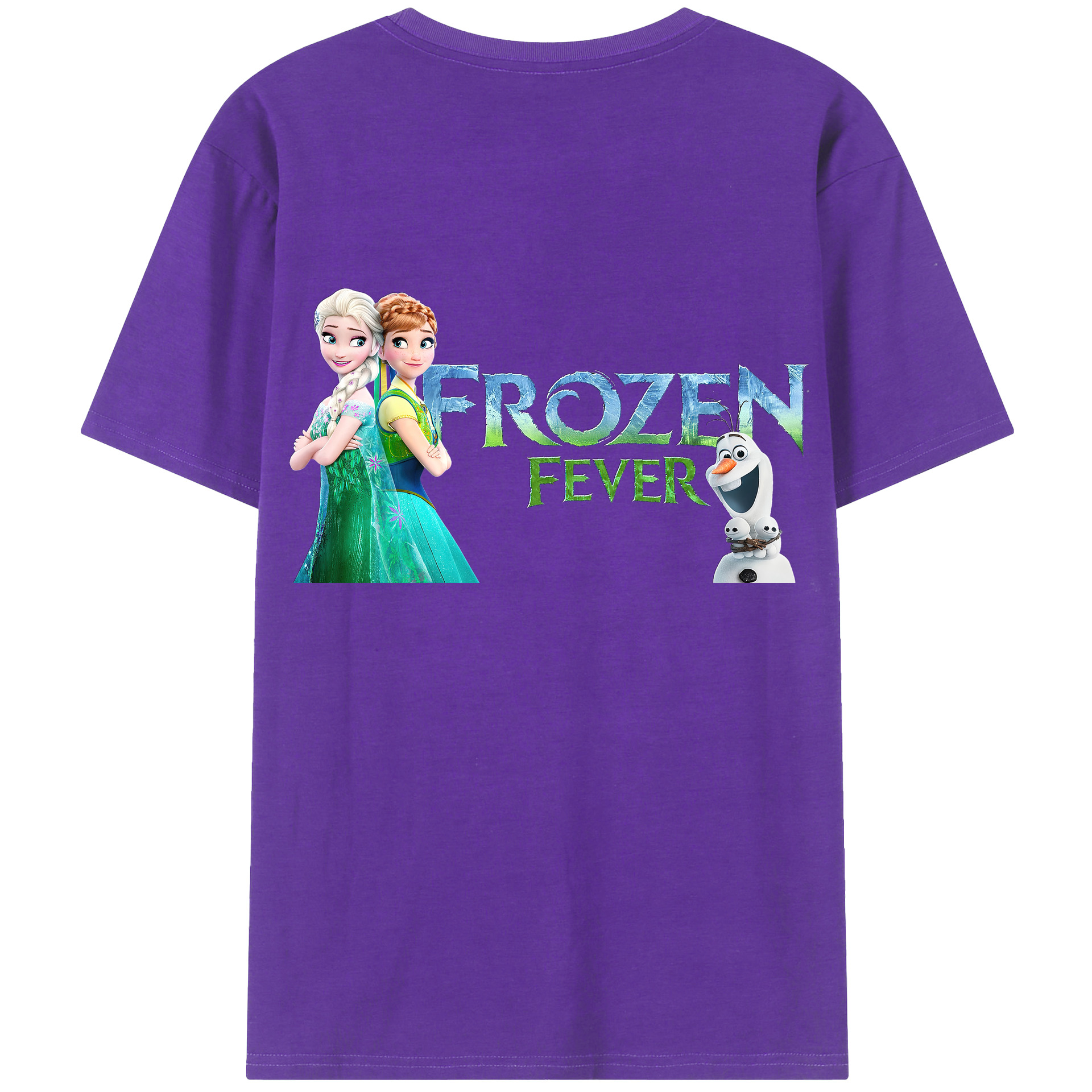 （画像用） アナと雪の女王 アンナ エルサ Frozen Anna Elsa 綿100％ メンズ半袖Tシャツ（バックプリント） 通気性